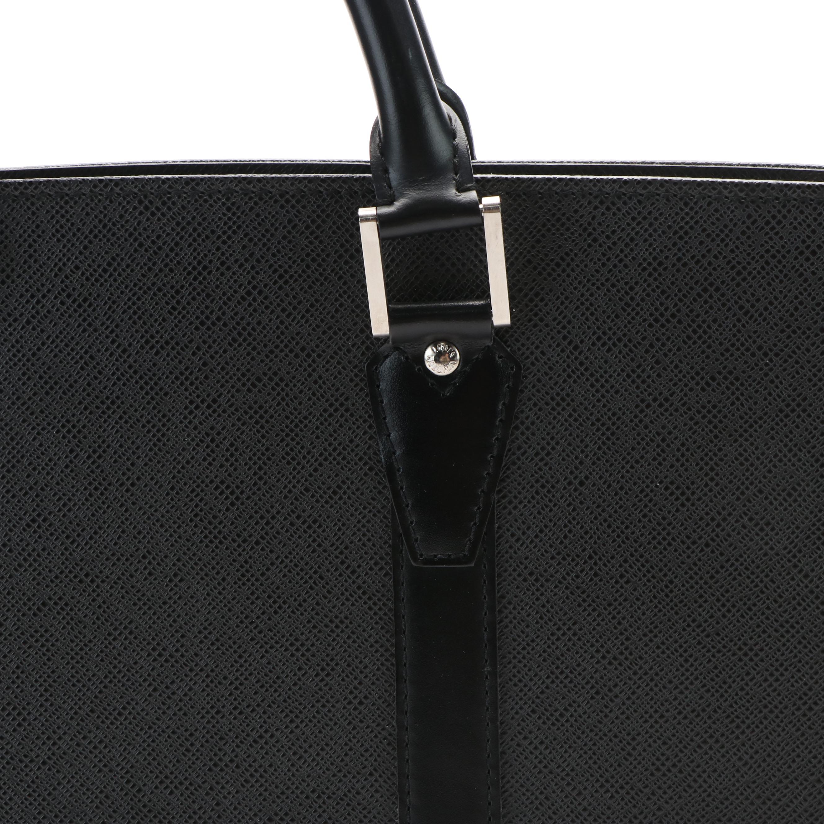 Louis Vuitton Porte Documents Voyage Black Taiga Leather Business Bag