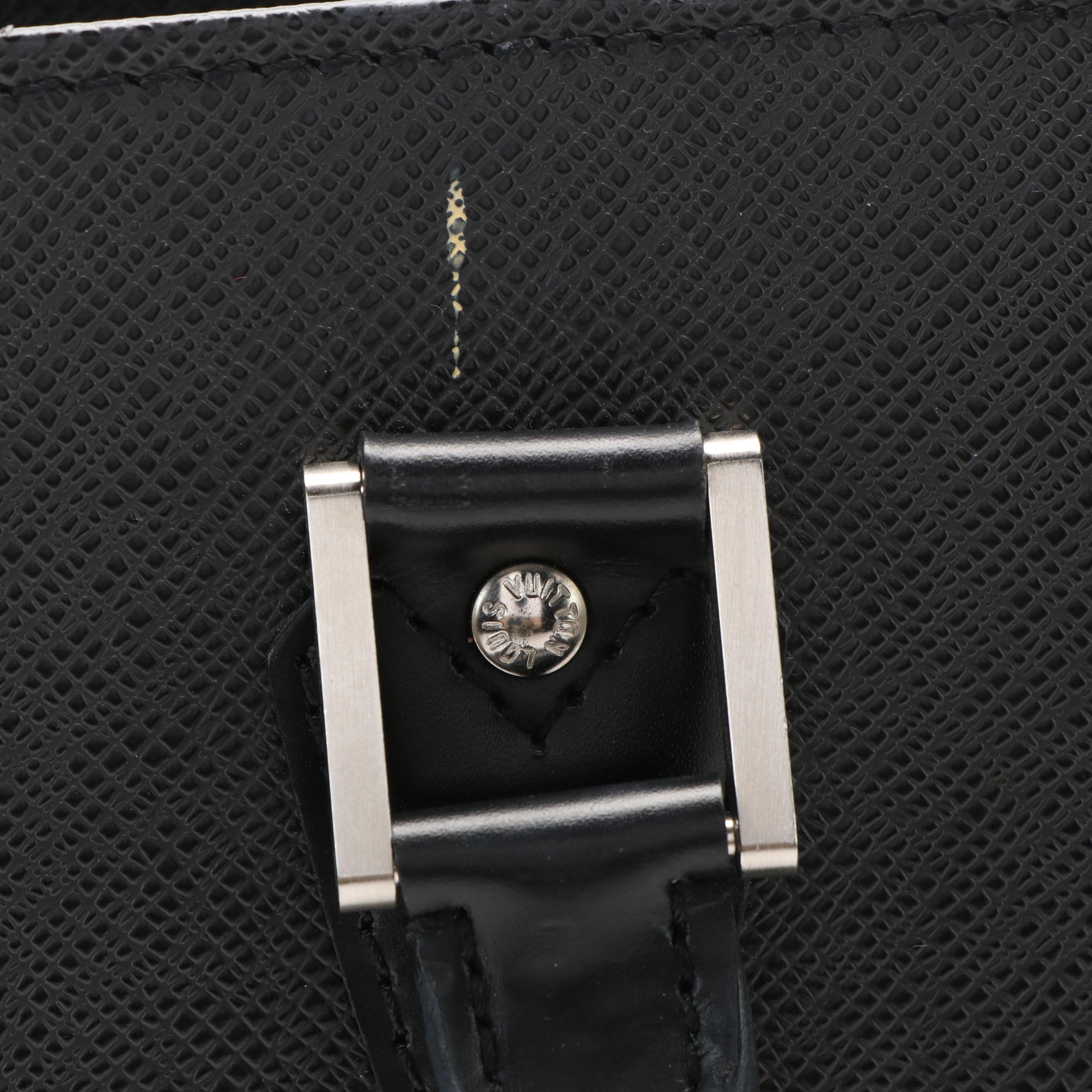 Louis Vuitton Porte Documents Voyage Black Taiga Leather Business Bag