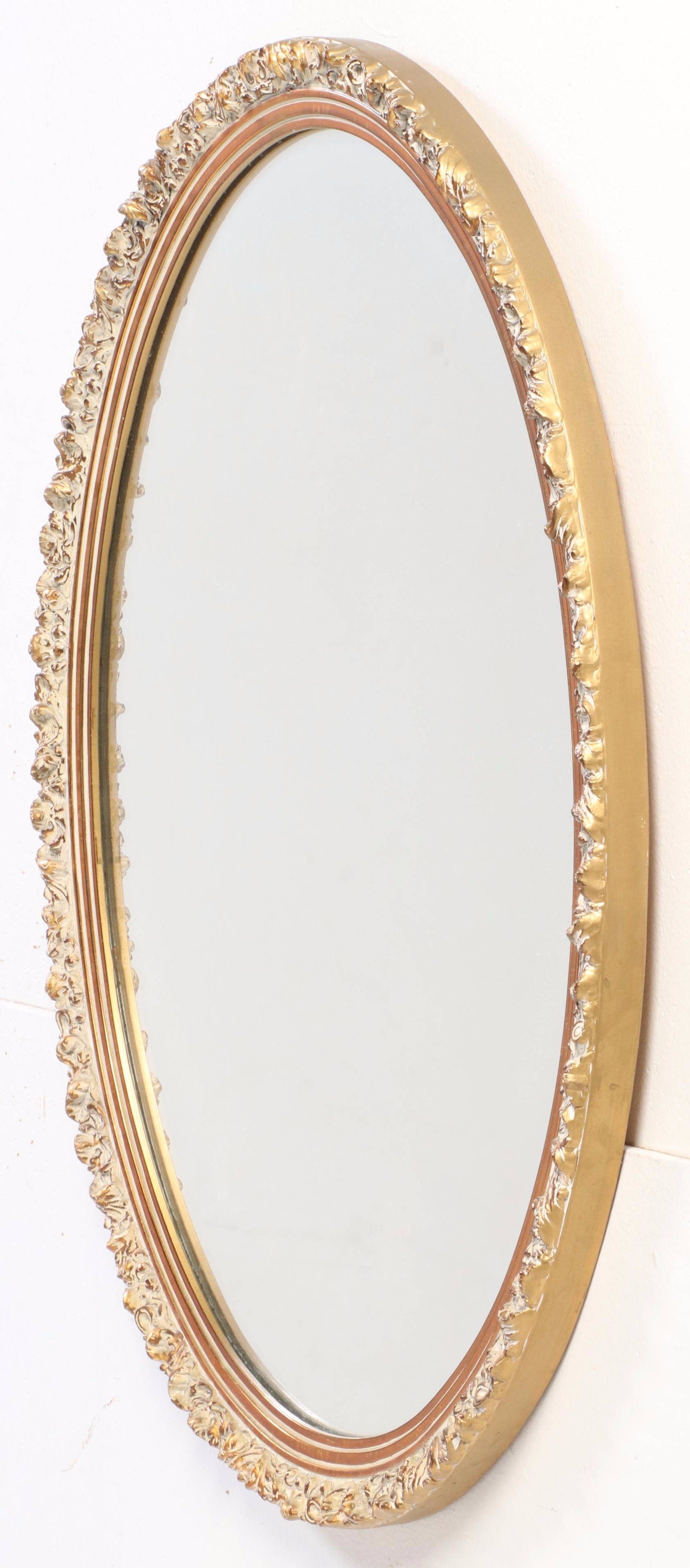 J. A. Olson Company Giltwood Oval Wall Mirror, Mid-20th Century