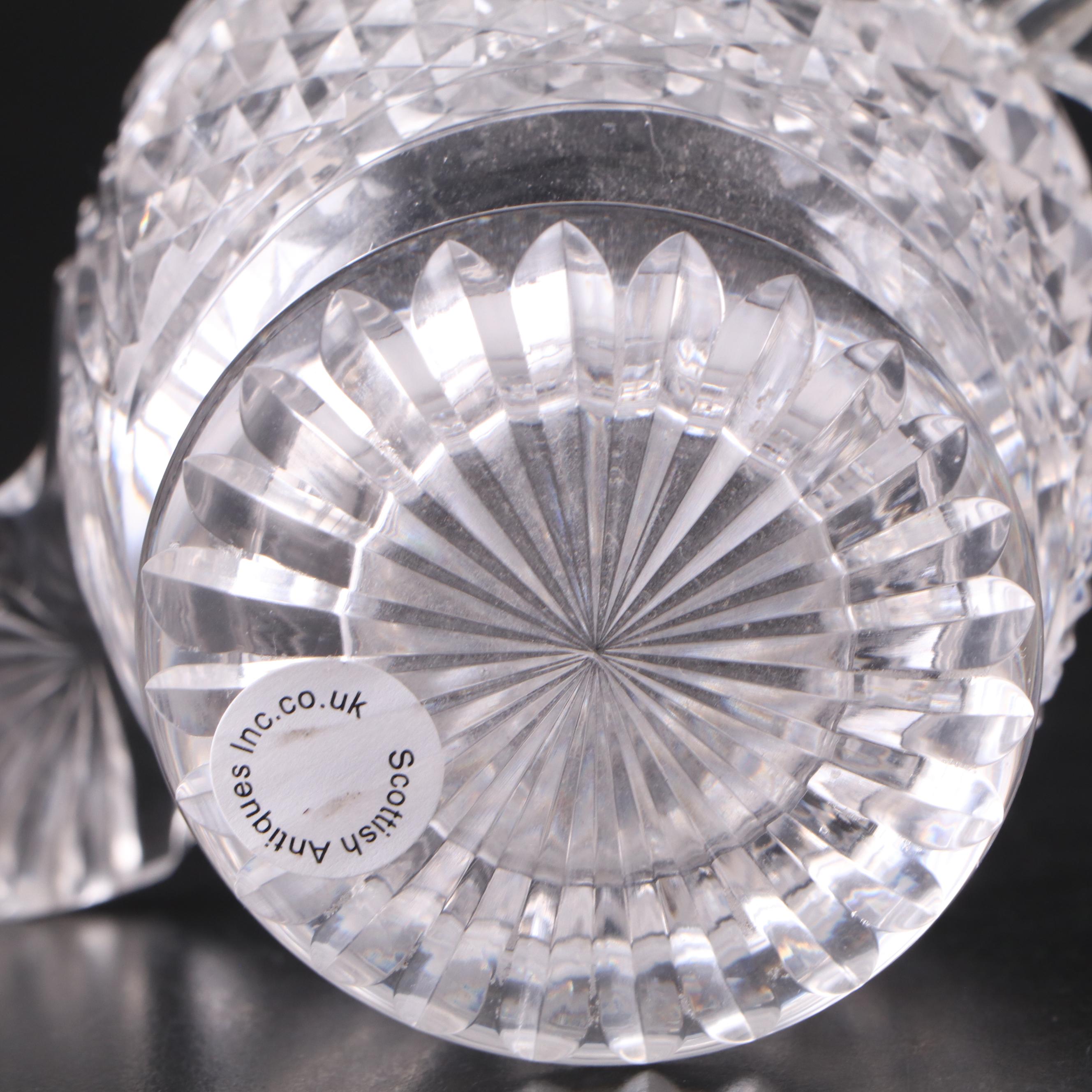 Irish Cut Glass Footed Two-Handled and Other Piggins, Early to Mid 19th Century