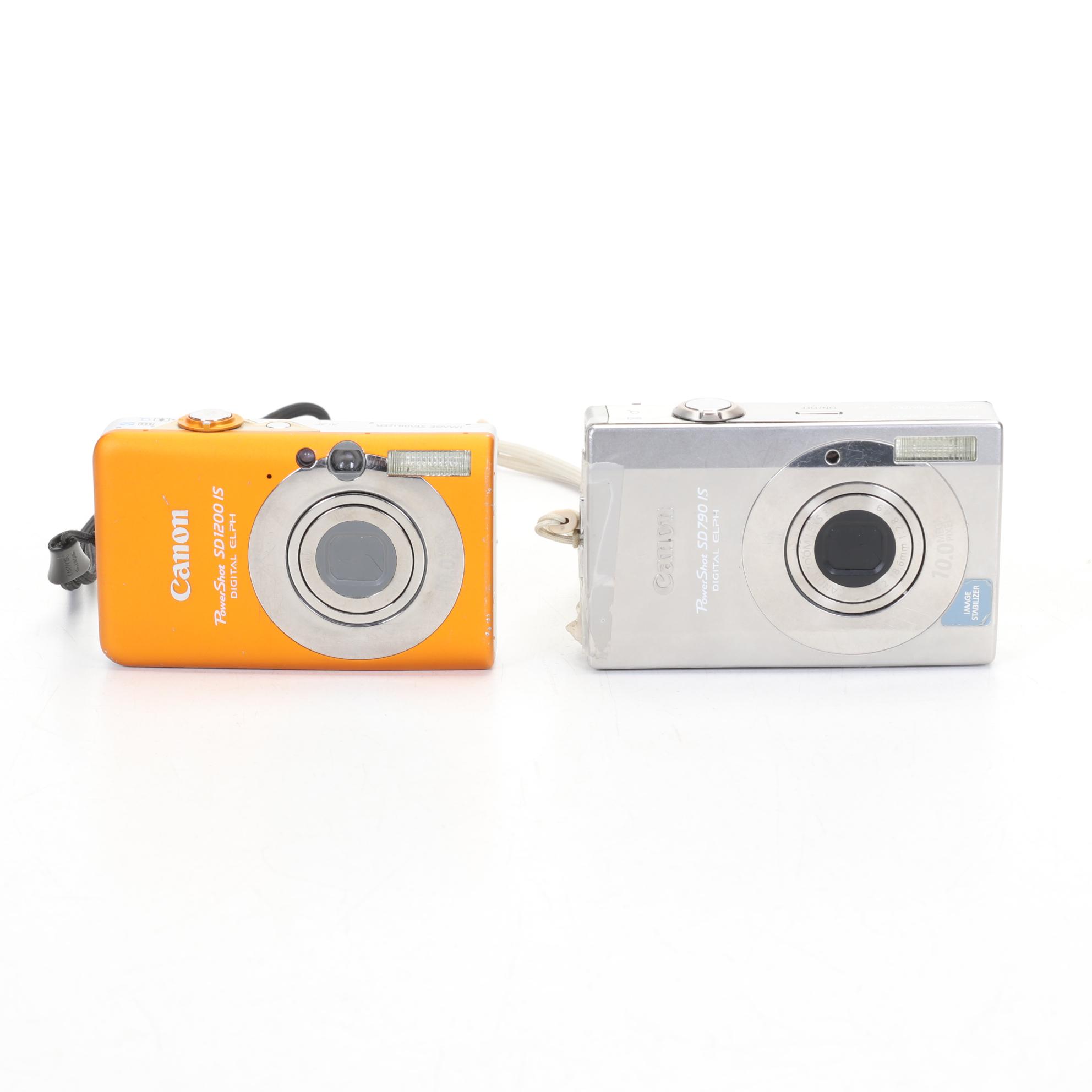 Canon EOS Rebel G Film Camera with Two Lenses and Digital Pocket Cameras