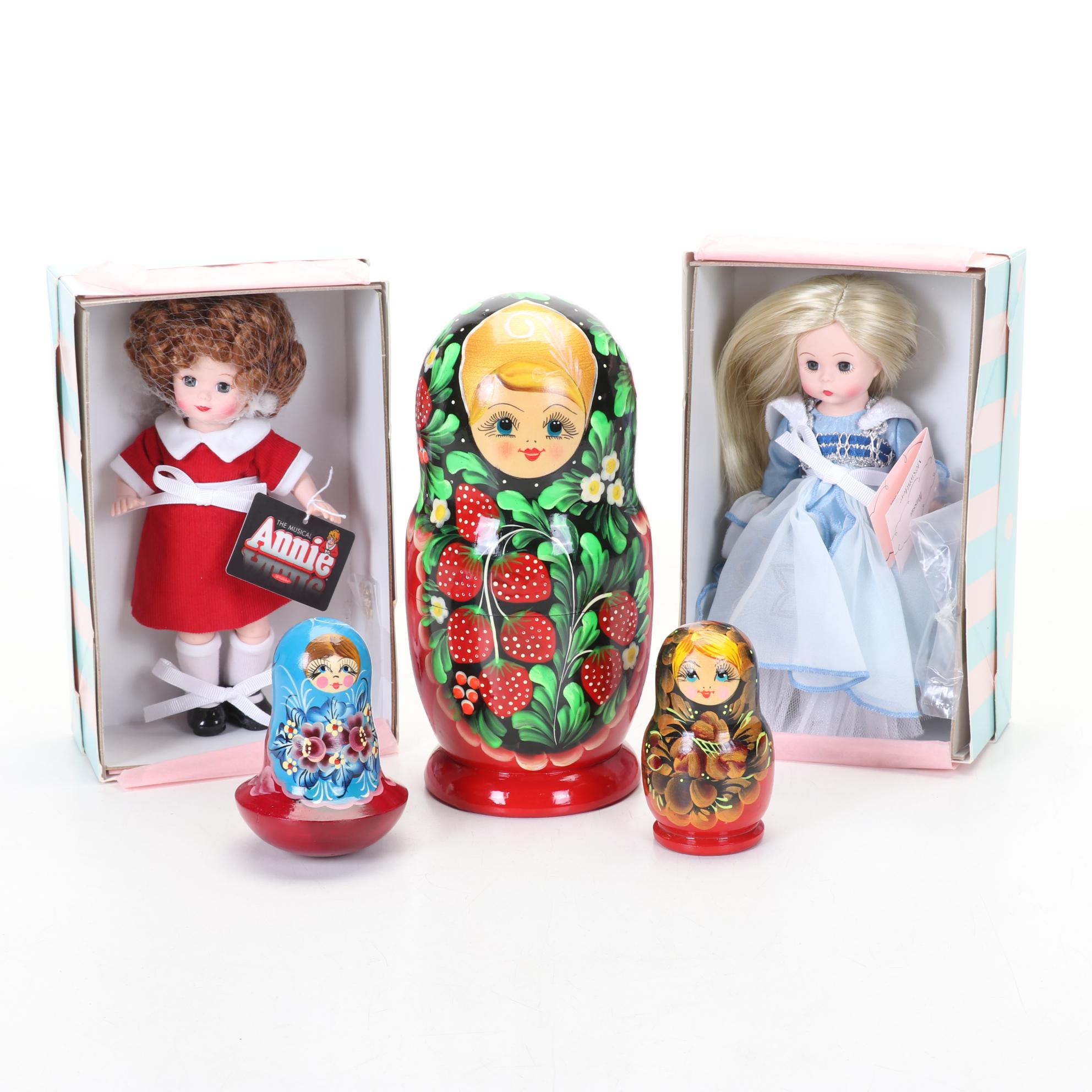Madame Alexander Dolls And Matryoshkas With Russian Musical Roly-Poly Toy