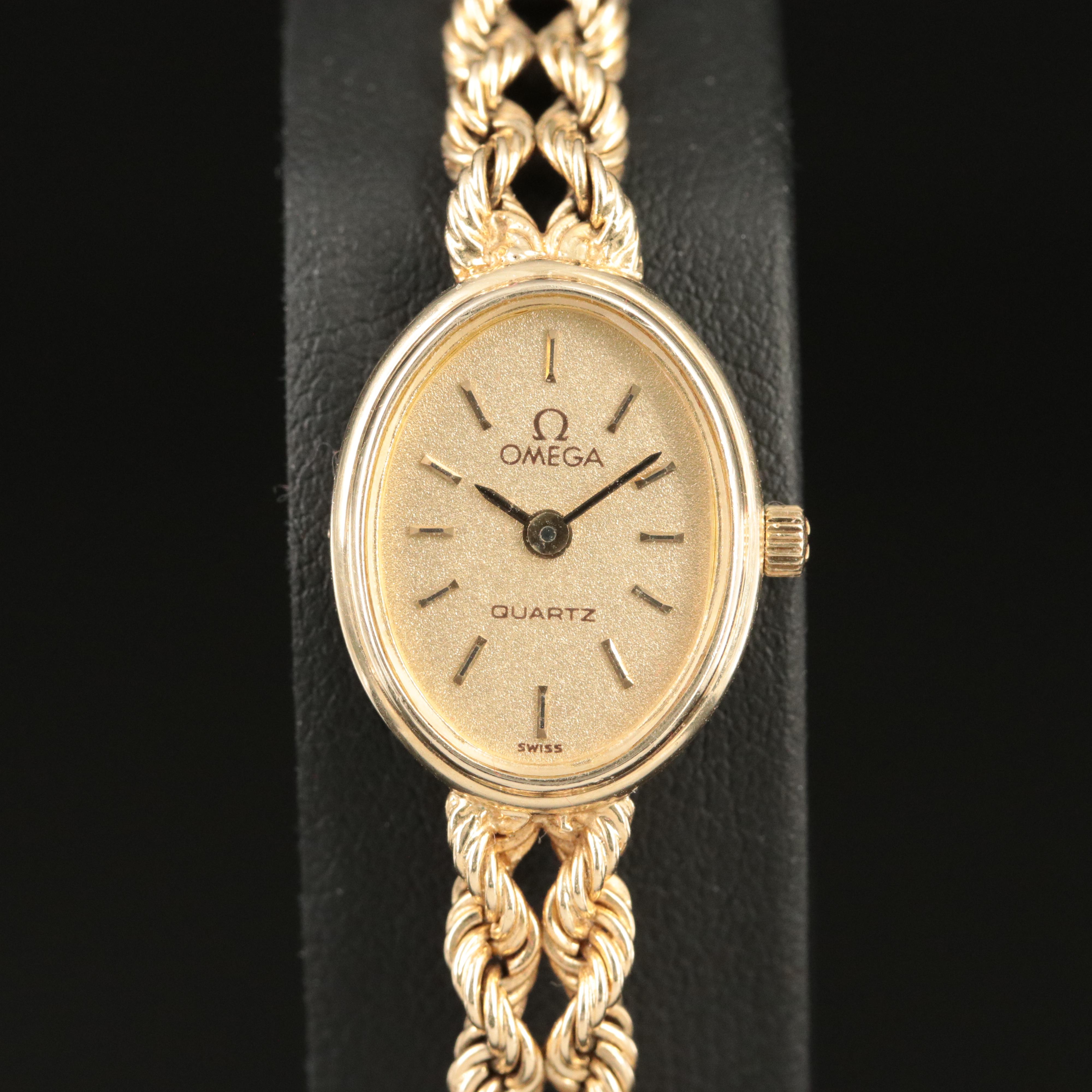 14K Omega Quartz Watch