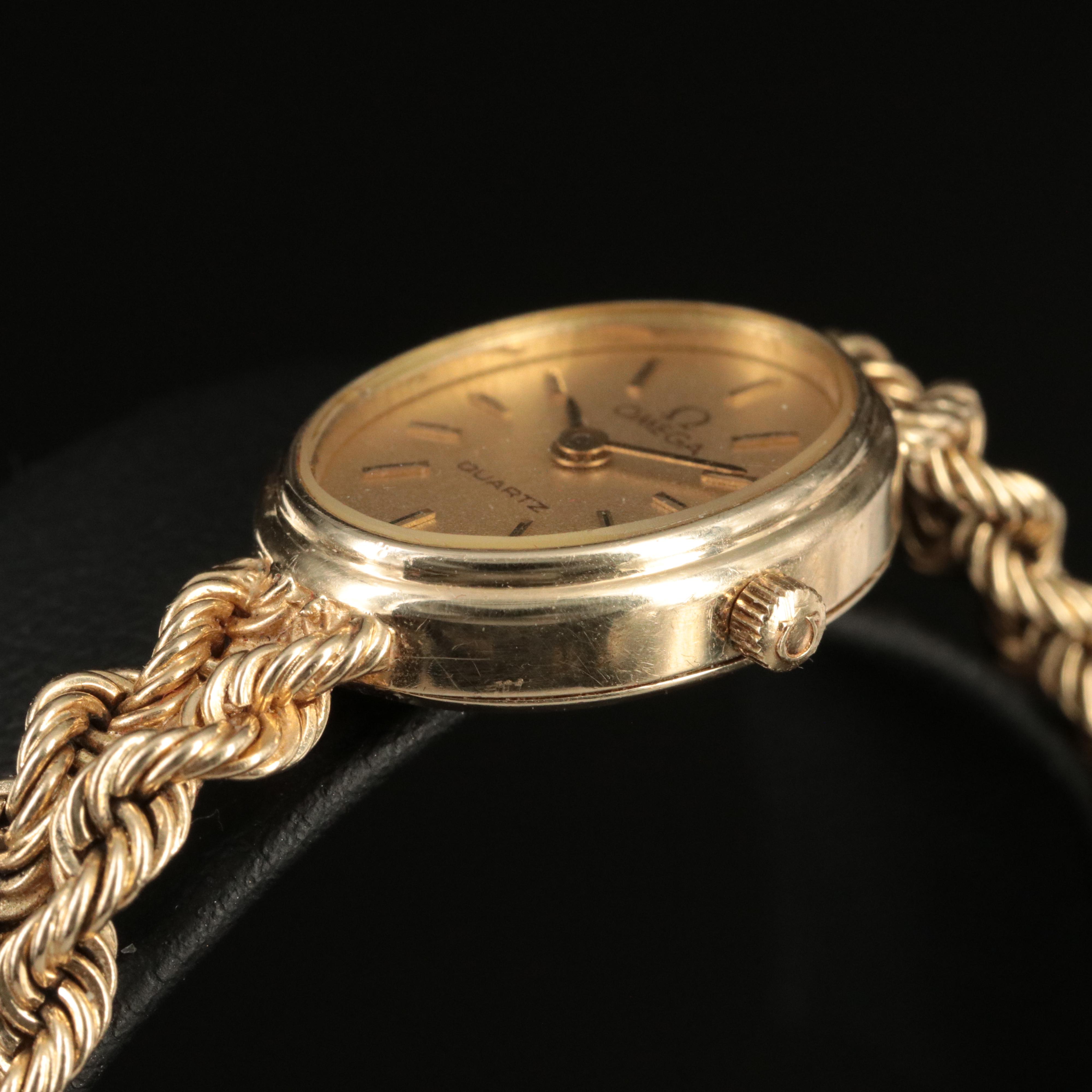14K Omega Quartz Watch