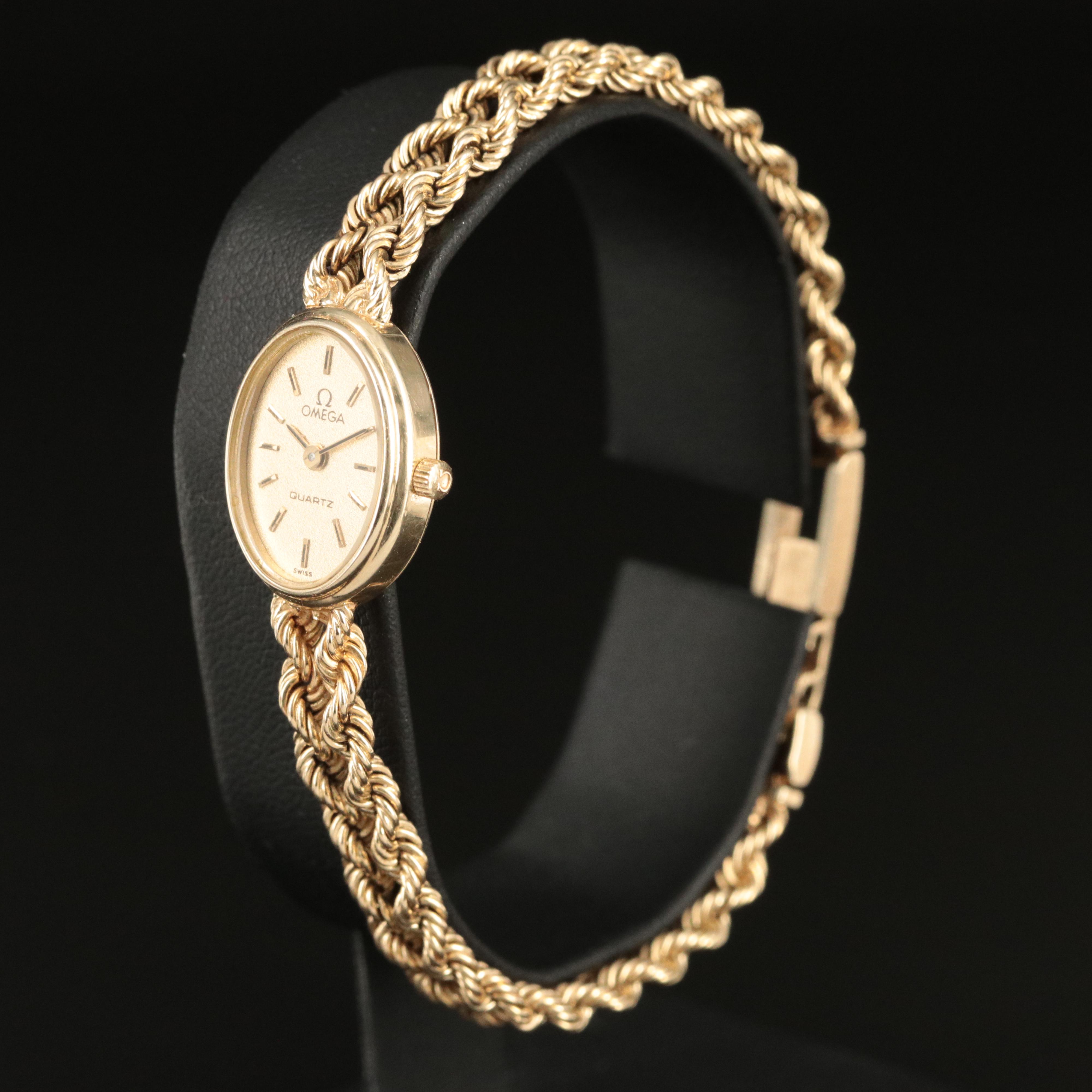 14K Omega Quartz Watch