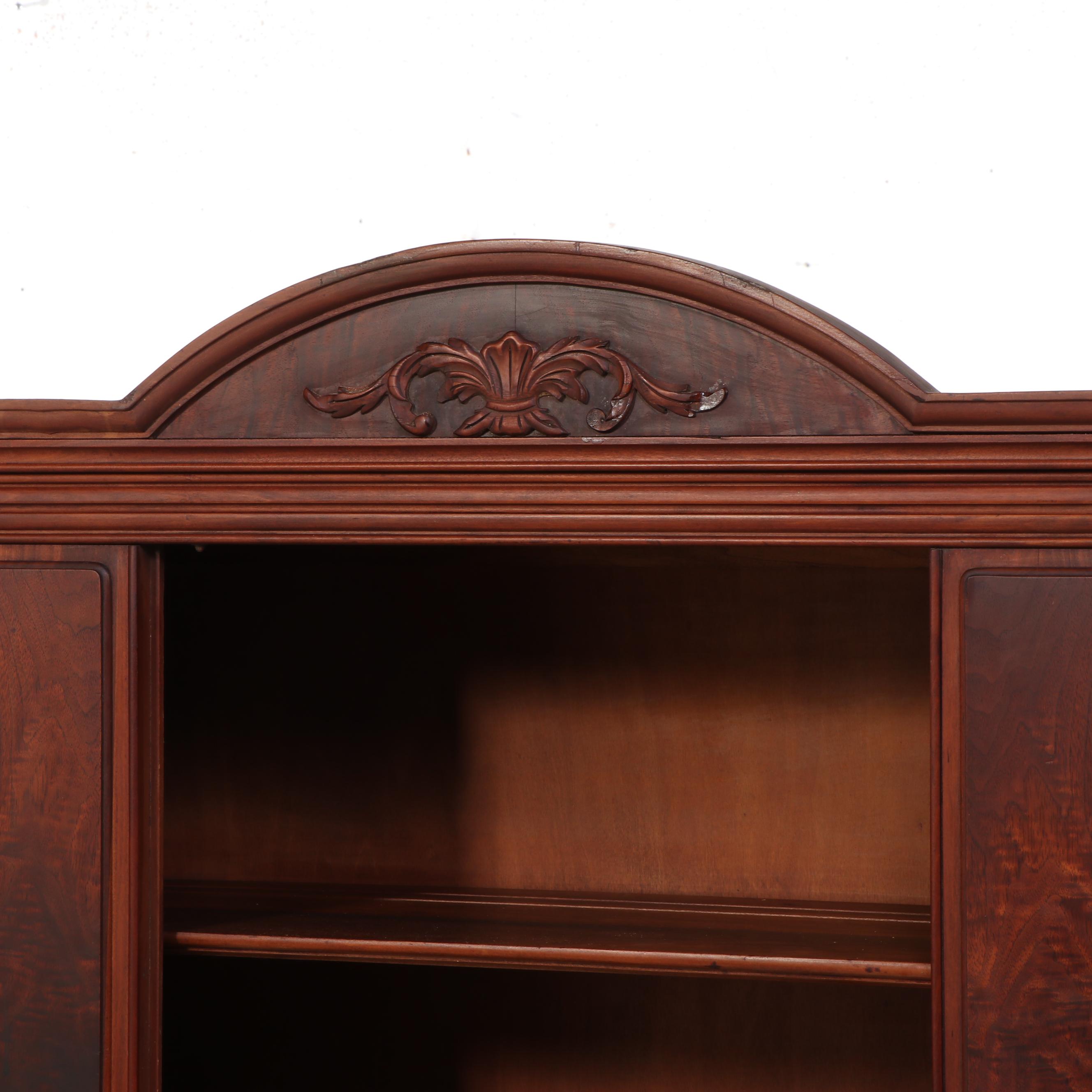 Jacobean Revival Walnut China Cabinet, circa 1930