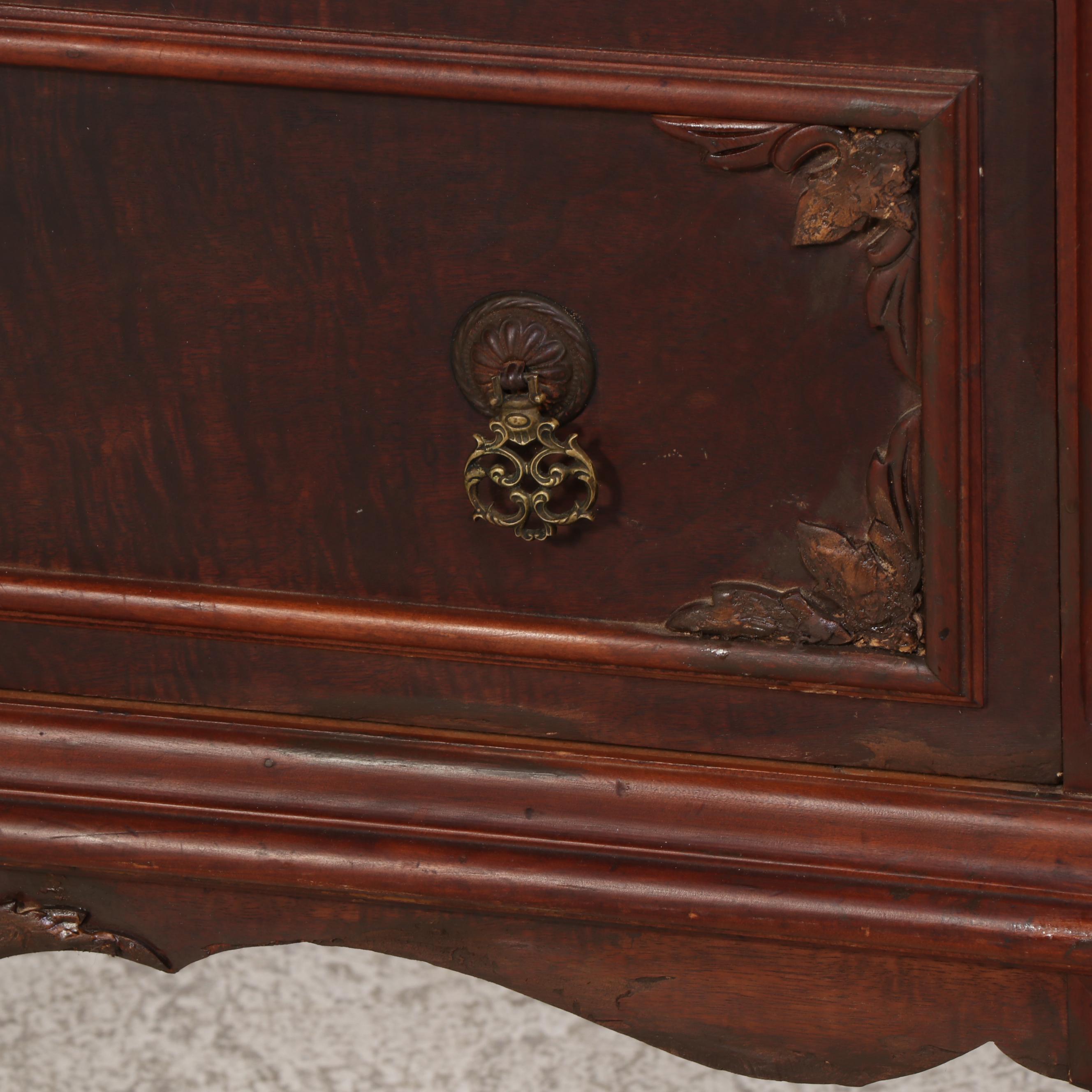Jacobean Revival Walnut China Cabinet, circa 1930