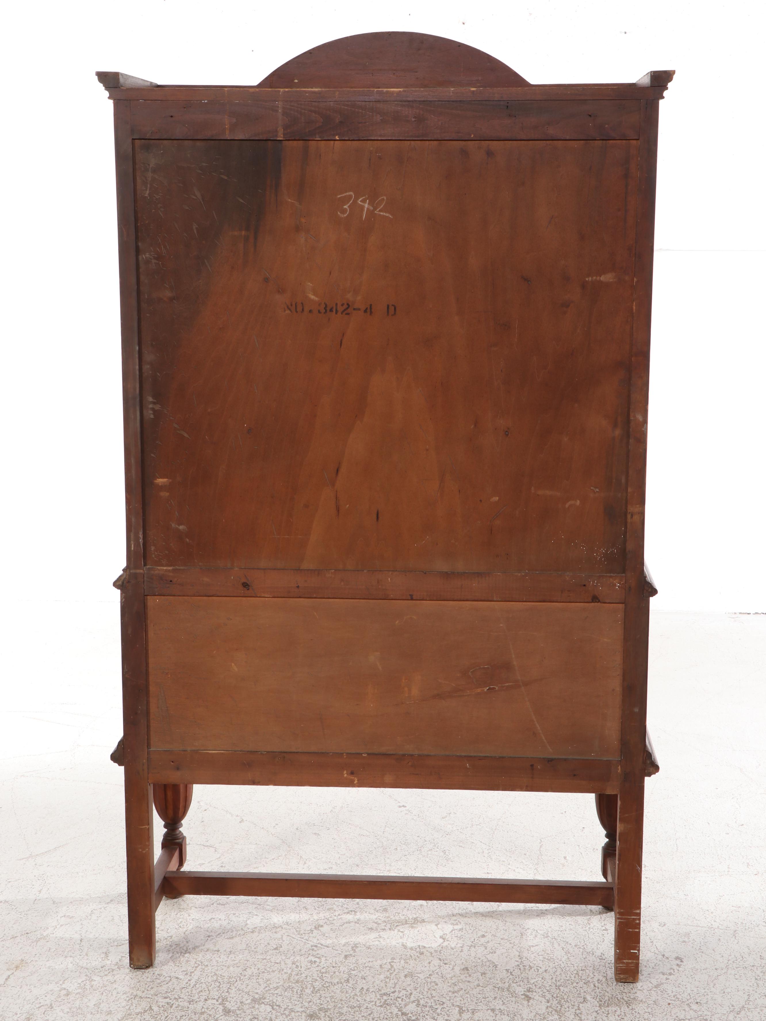 Jacobean Revival Walnut China Cabinet, circa 1930
