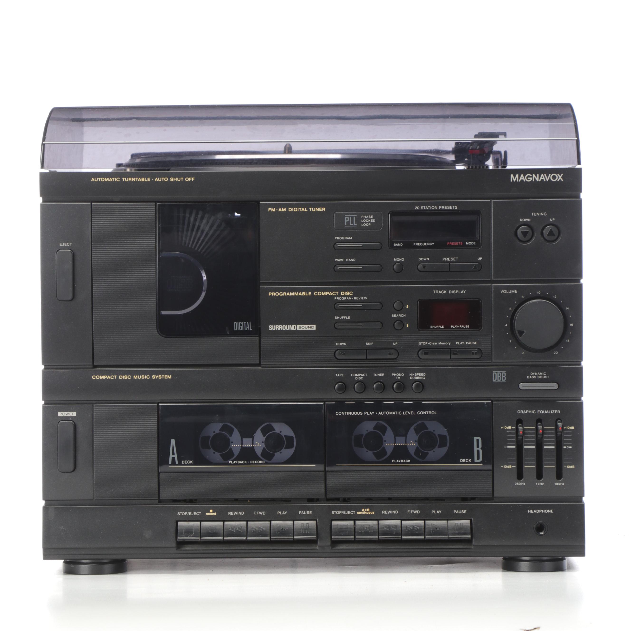 Magnavox 3 Piece Stereo System and Speakers