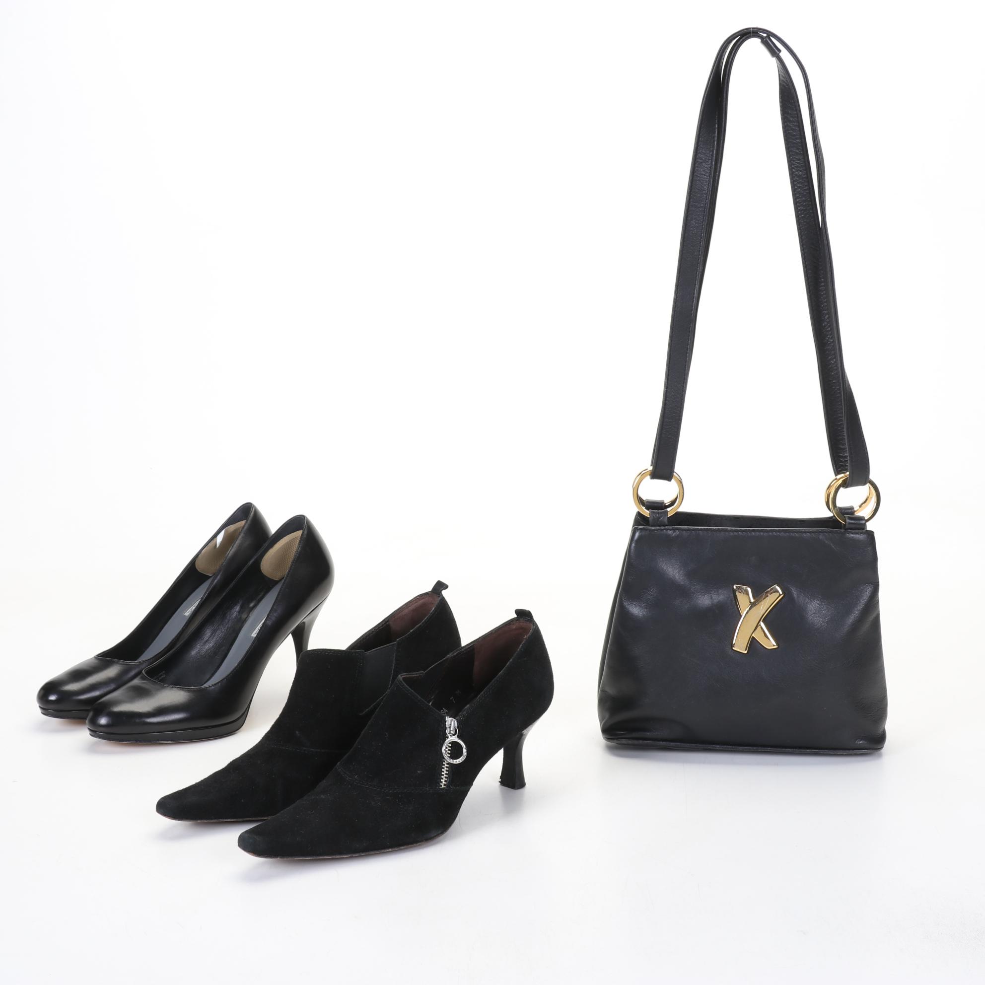 Paloma Picasso Leather Handbag With Via Spiga & Pliner Leather & Suede Shoes