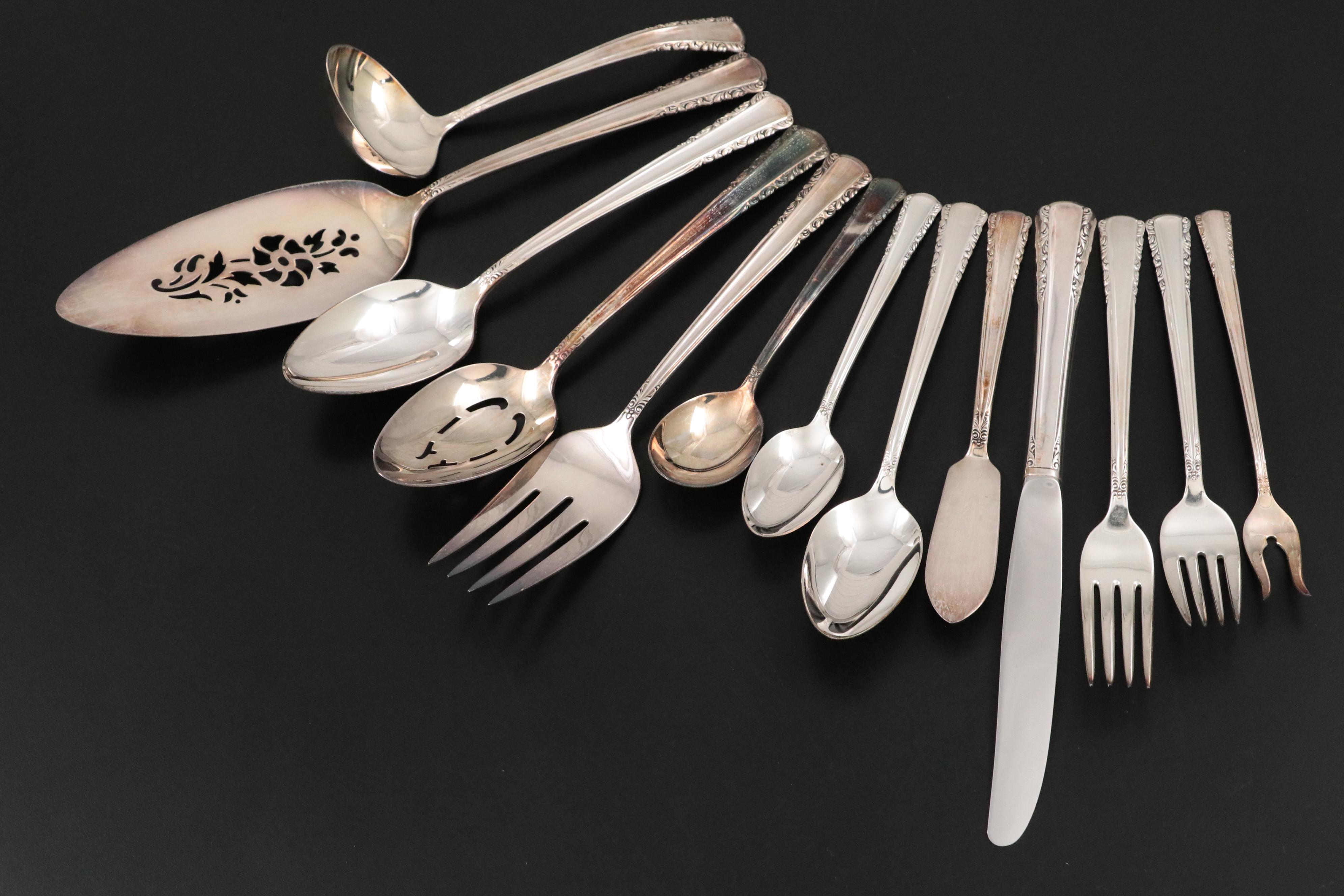 Holmes & Edwards "May Queen" Silver Plate Flatware with Storage Chest