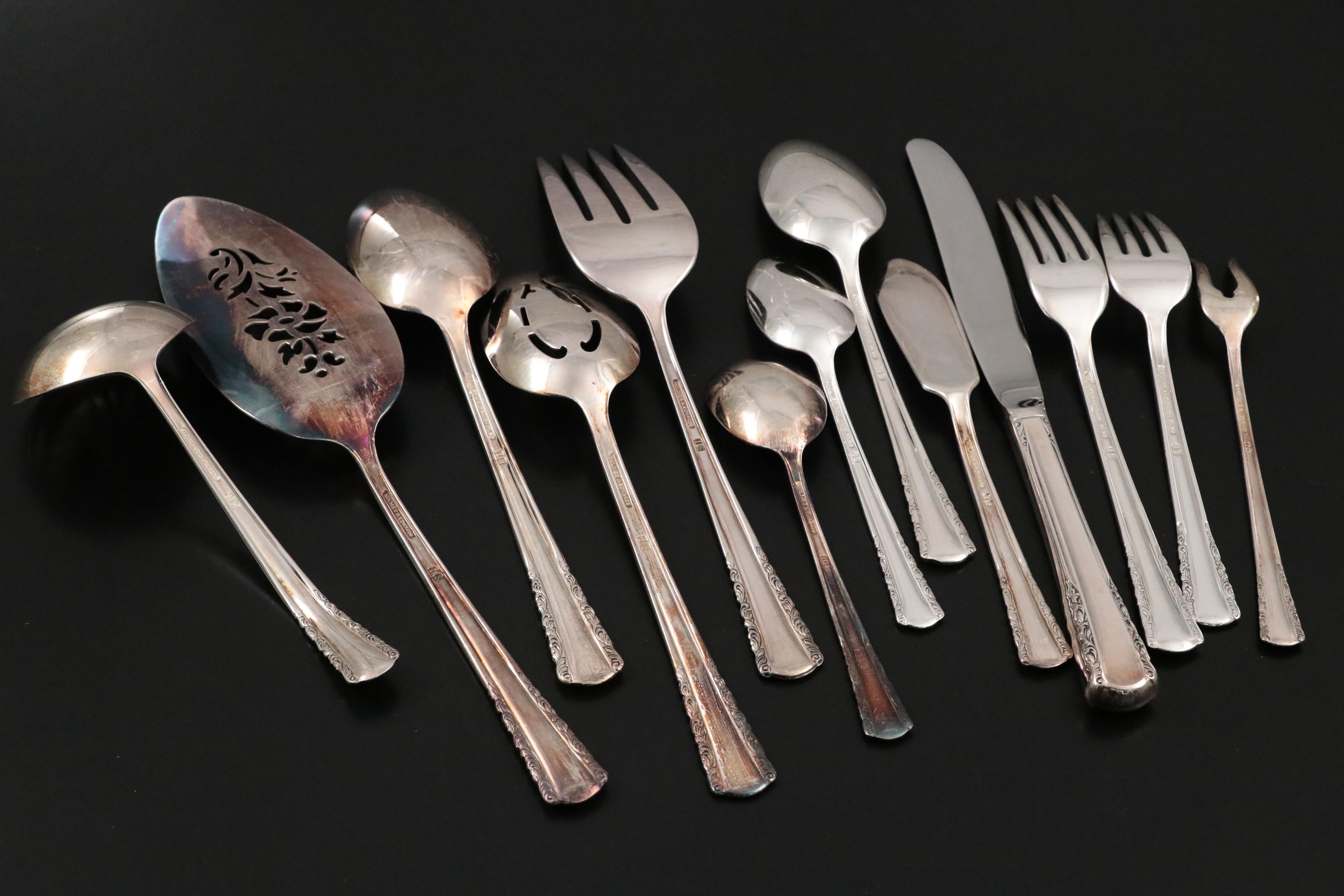 Holmes & Edwards "May Queen" Silver Plate Flatware with Storage Chest