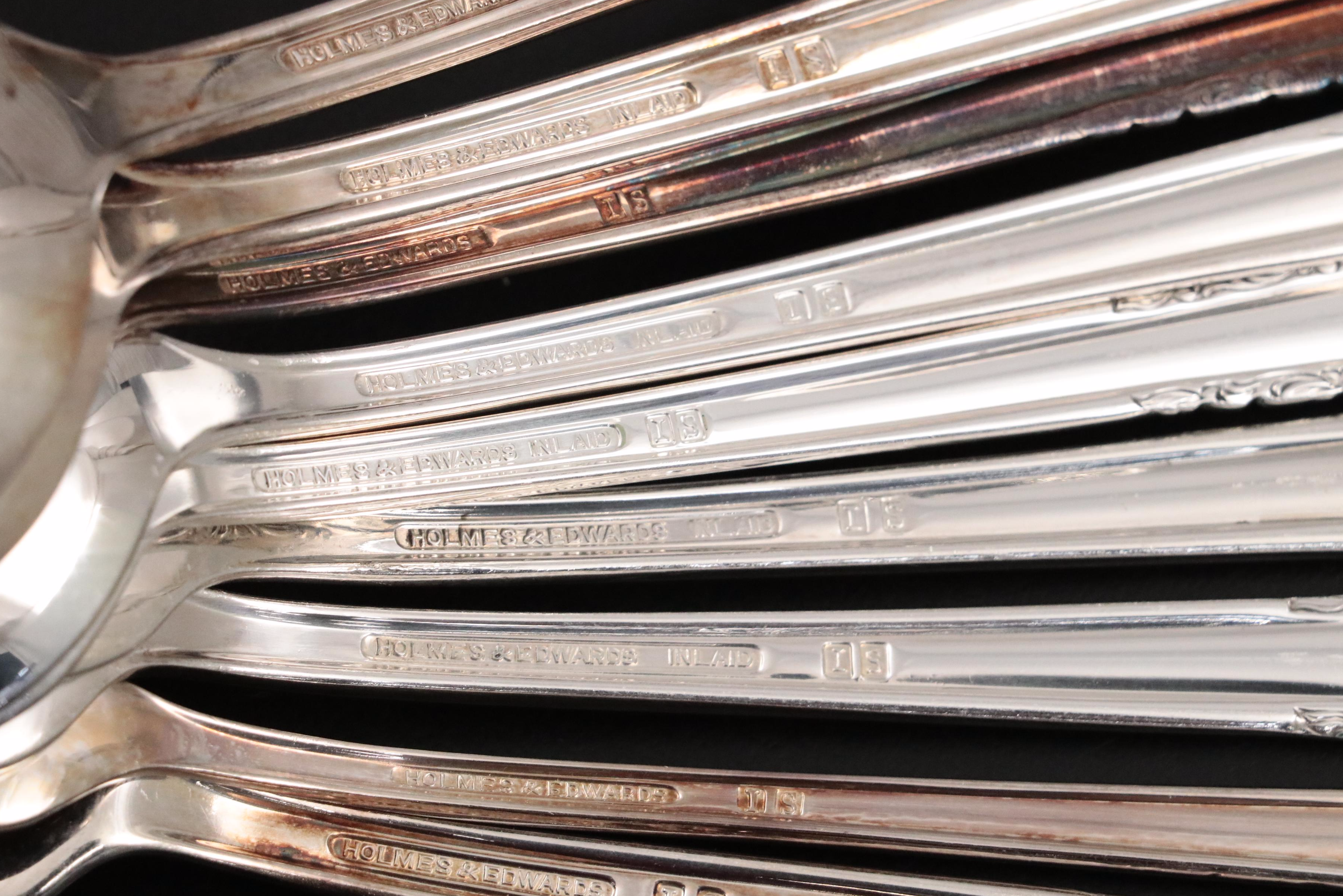 Holmes & Edwards "May Queen" Silver Plate Flatware with Storage Chest