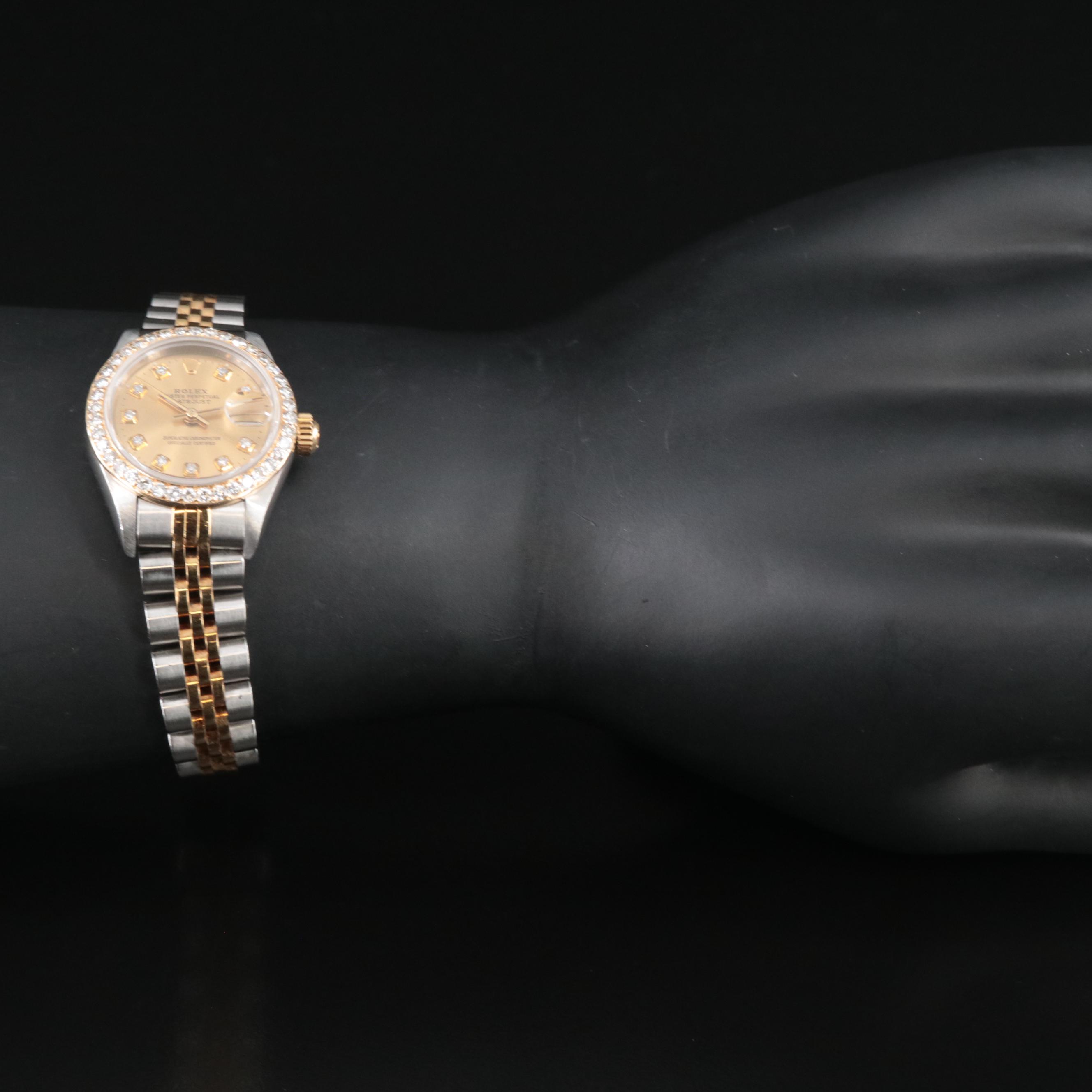 1994 Rolex Custom 2.20 CTW Diamond Bezel and Dial Datejust Watch