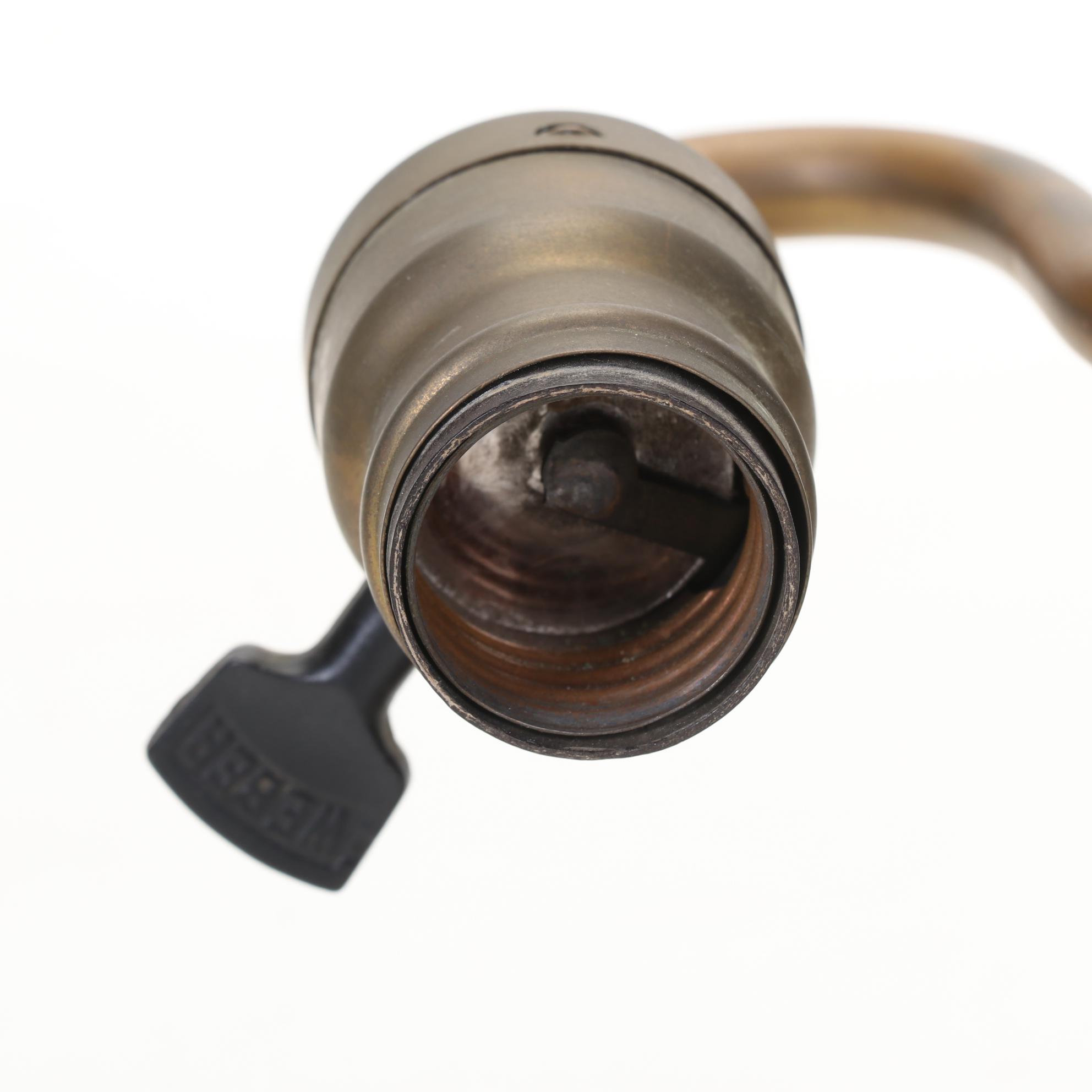 Late Victorian Slag Glass Shade and Partial Lamp Base with Stand, Early 20th C