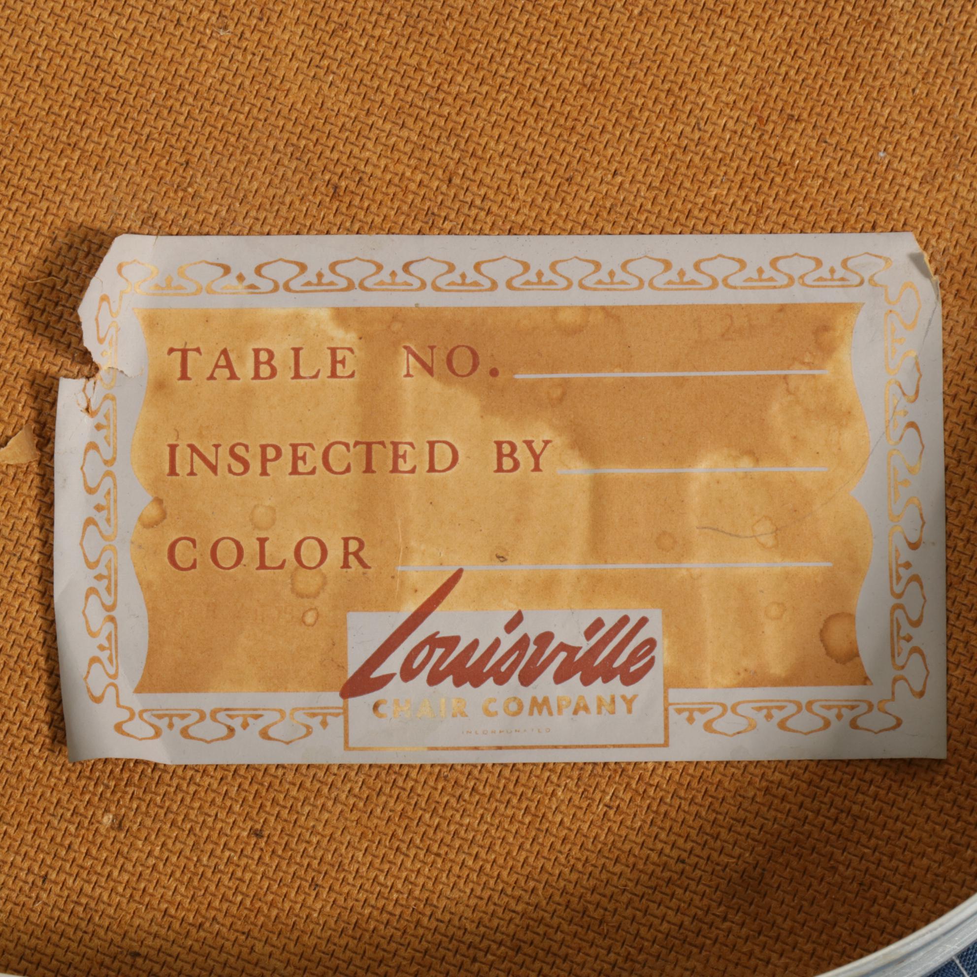 Louisville Chair Company Chrome and Yellow Laminate Top Dinette Table