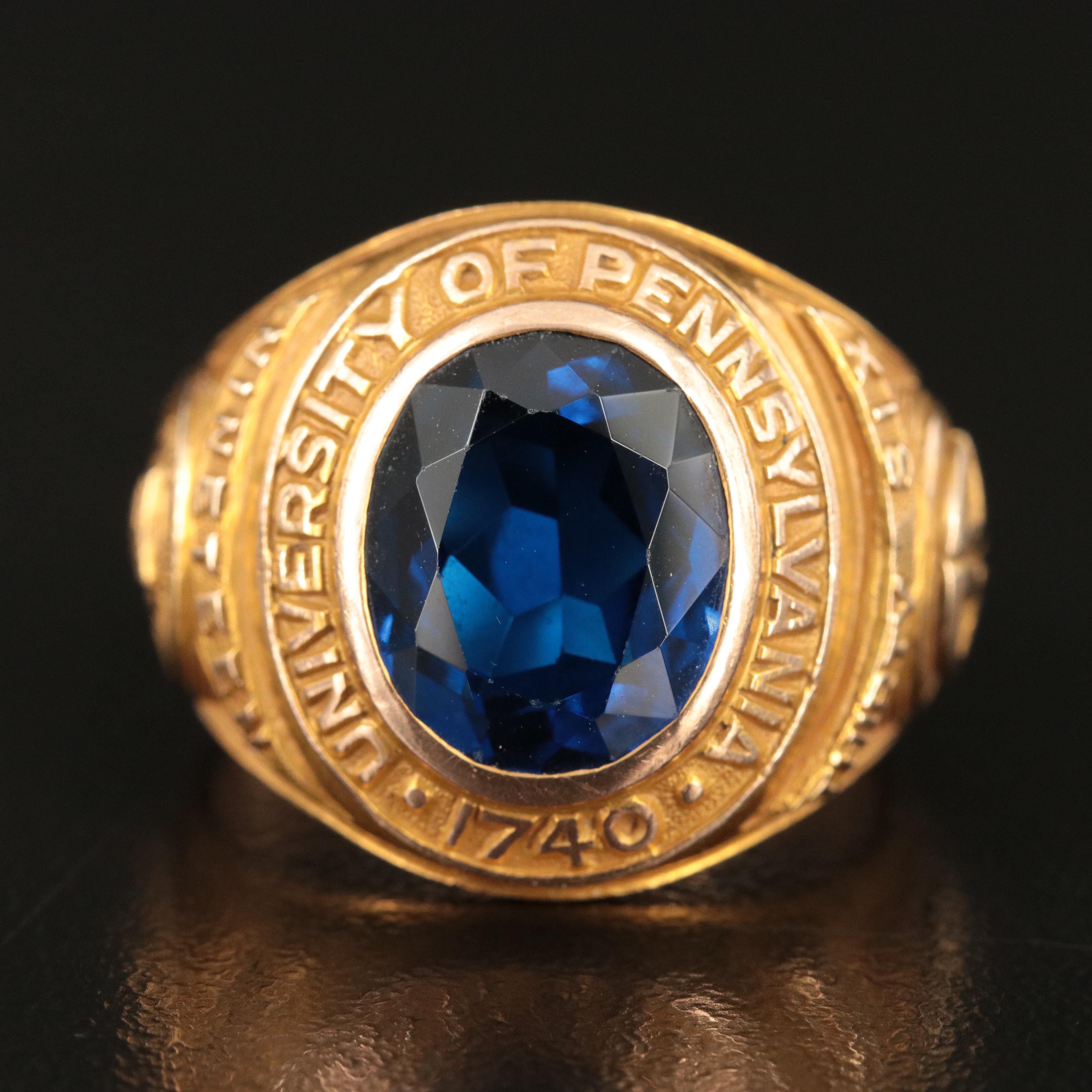 1936 10K Spinel University of Pennsylvania Class Ring
