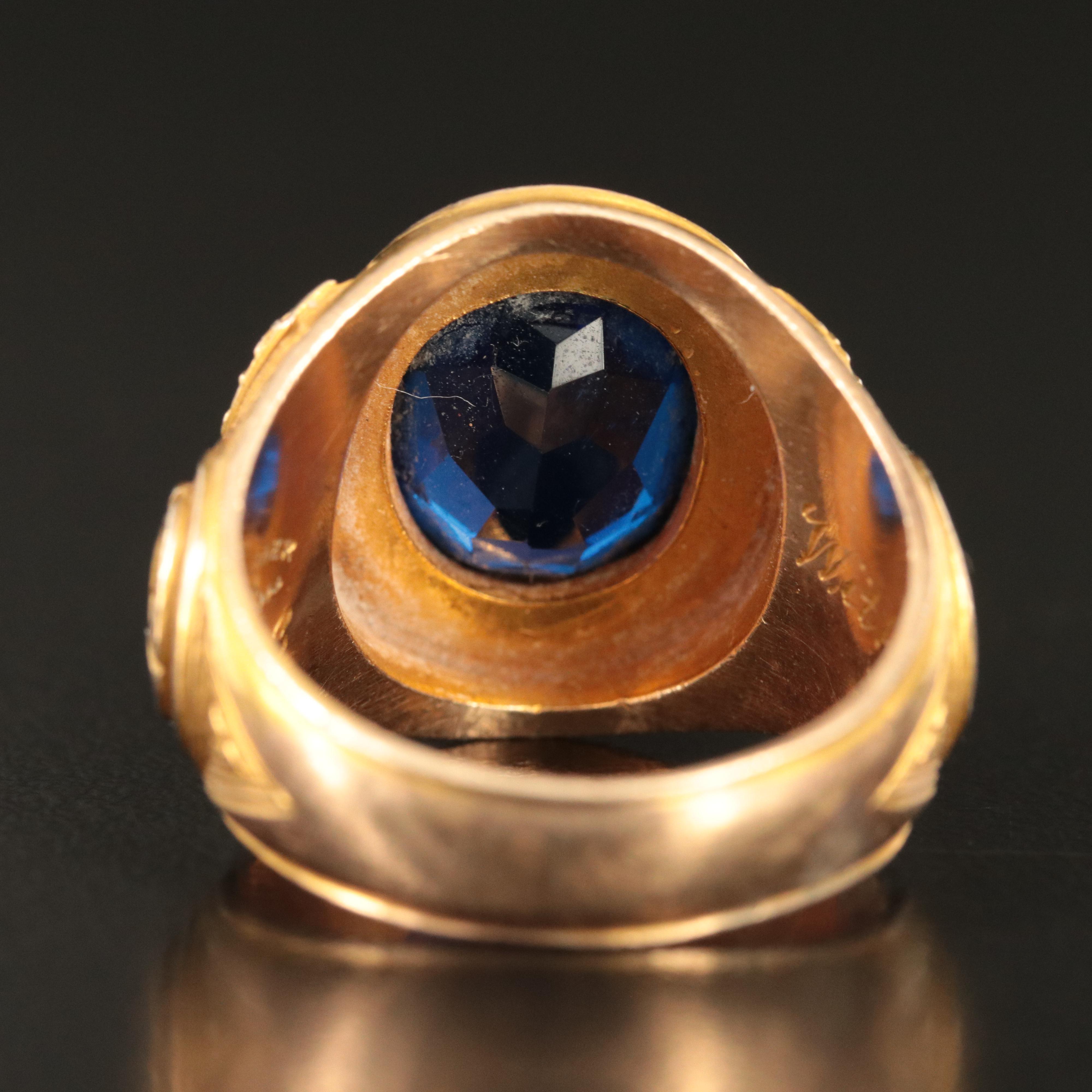 1936 10K Spinel University of Pennsylvania Class Ring