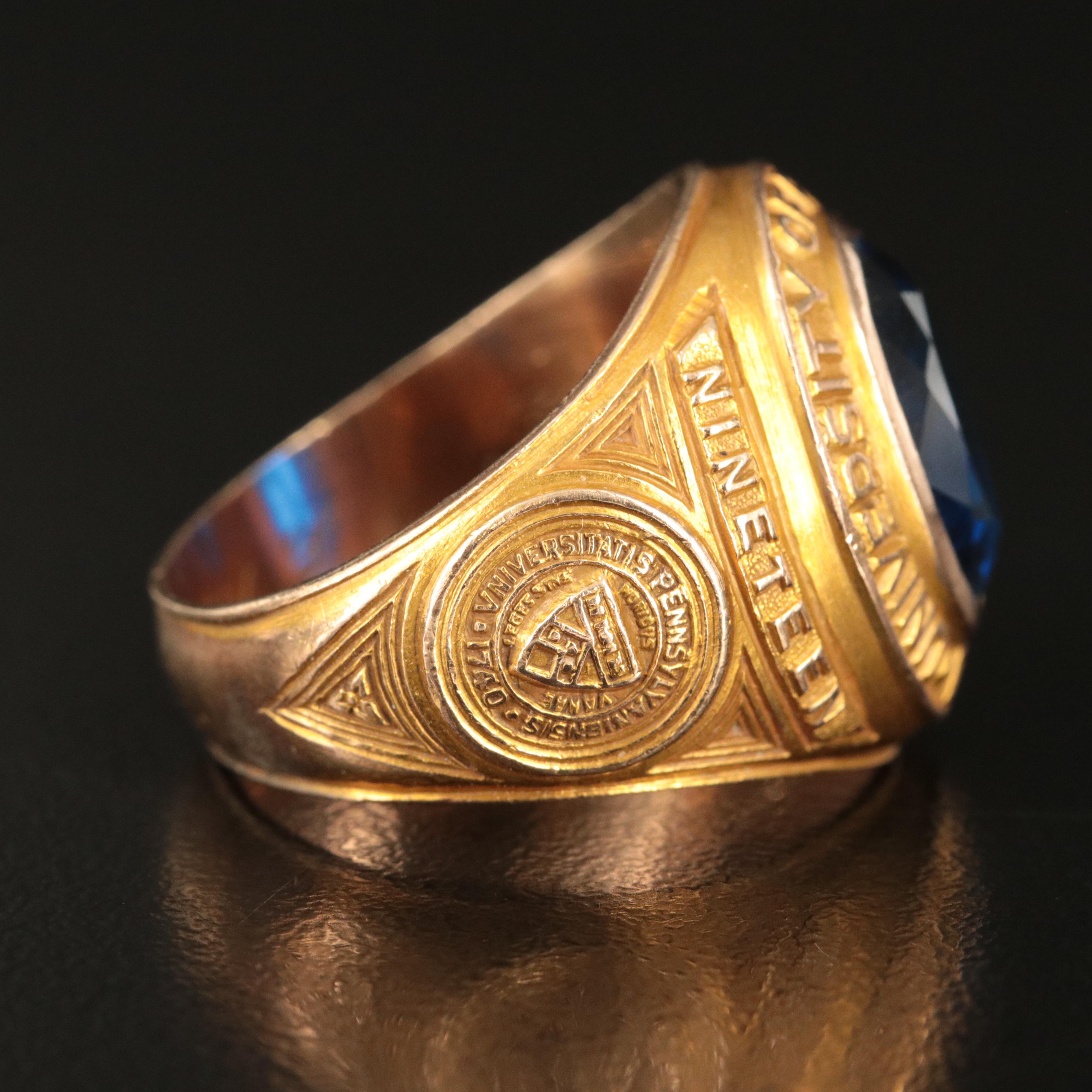 1936 10K Spinel University of Pennsylvania Class Ring