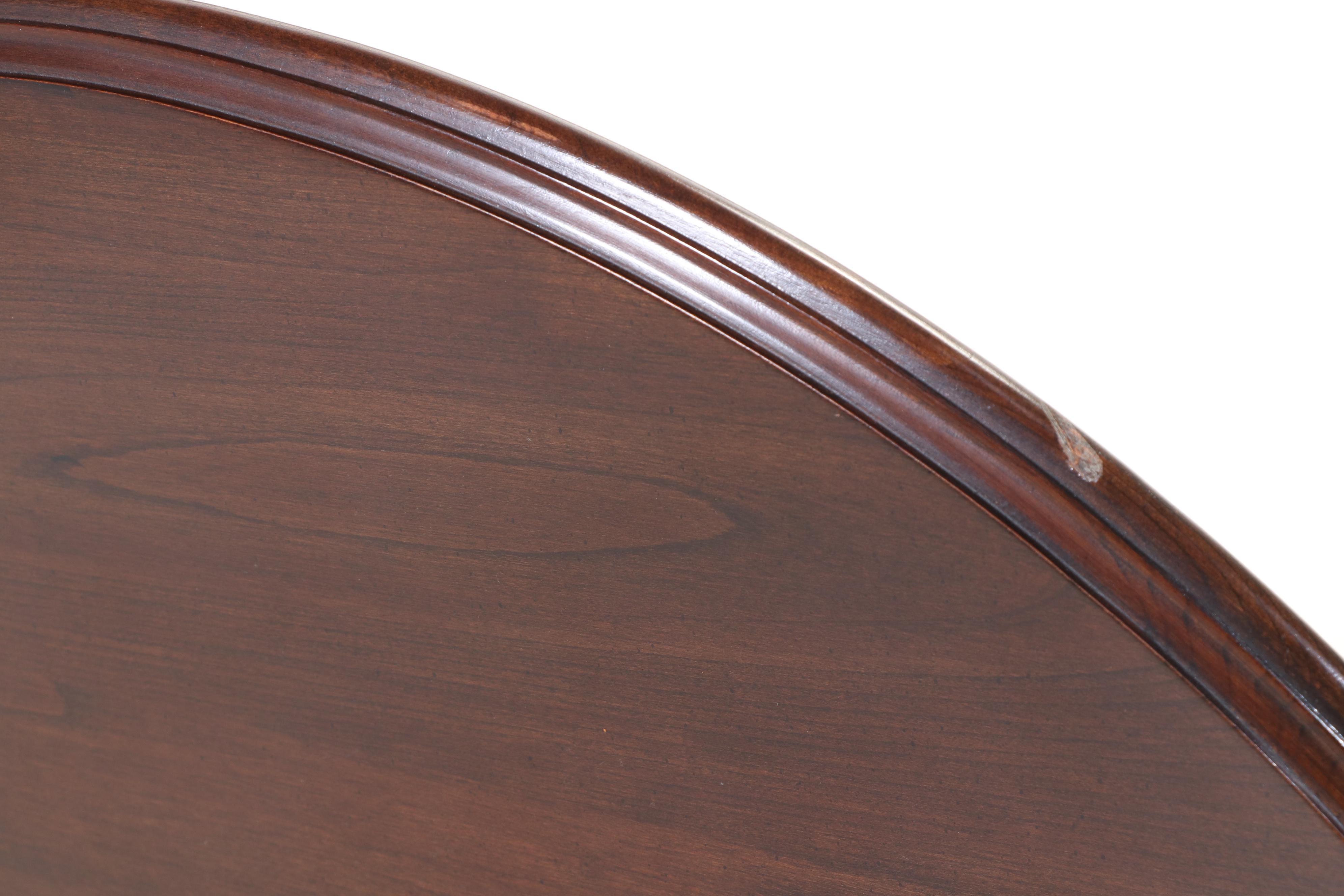 Ethan Allen Queen Anne Style Cherrywood Birdcage-Action Tea Table