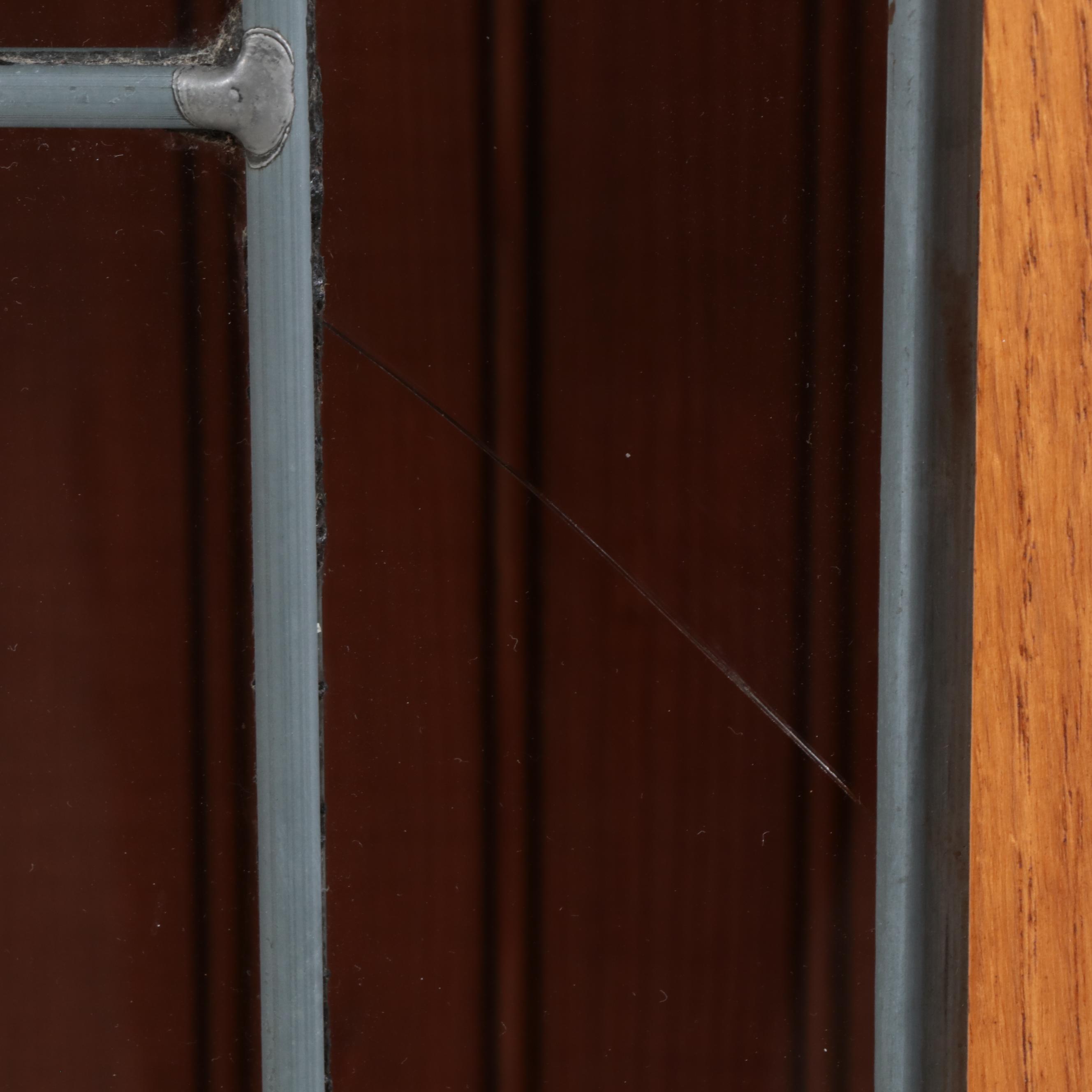 Pair of Arts & Crafts Style Oak Display Cabinets with Beveled Glass Doors