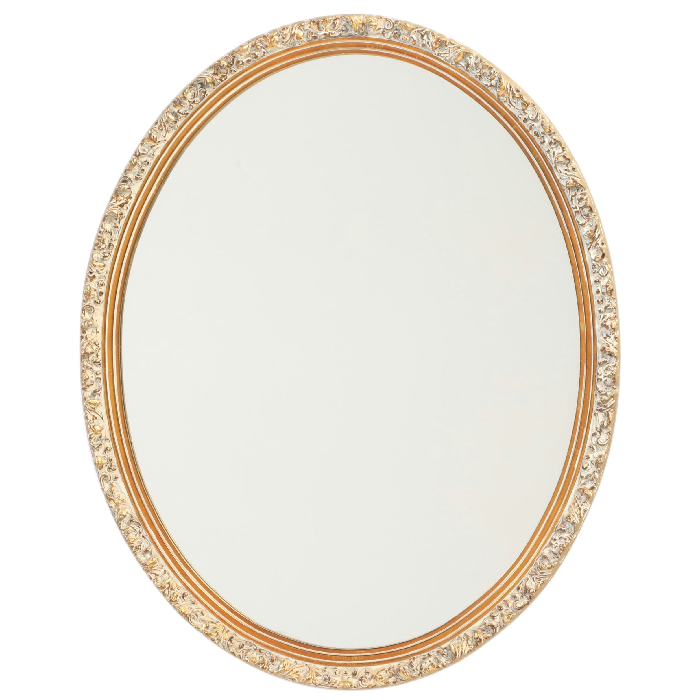 J. A. Olson Company Giltwood Oval Wall Mirror, Mid-20th Century