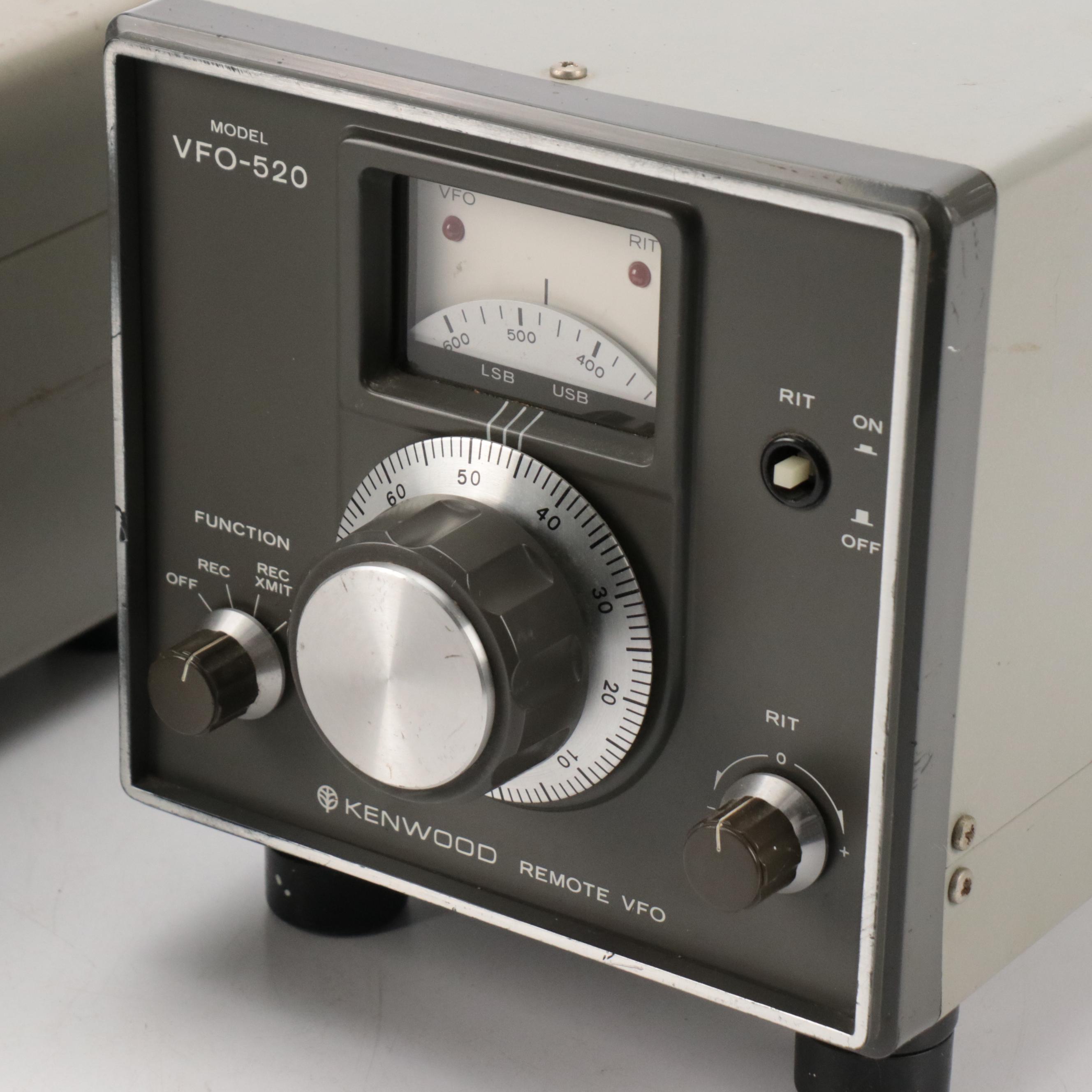 Kenwood Antenna Tuner, Remote VFO, Transceiver and Drake Microphone