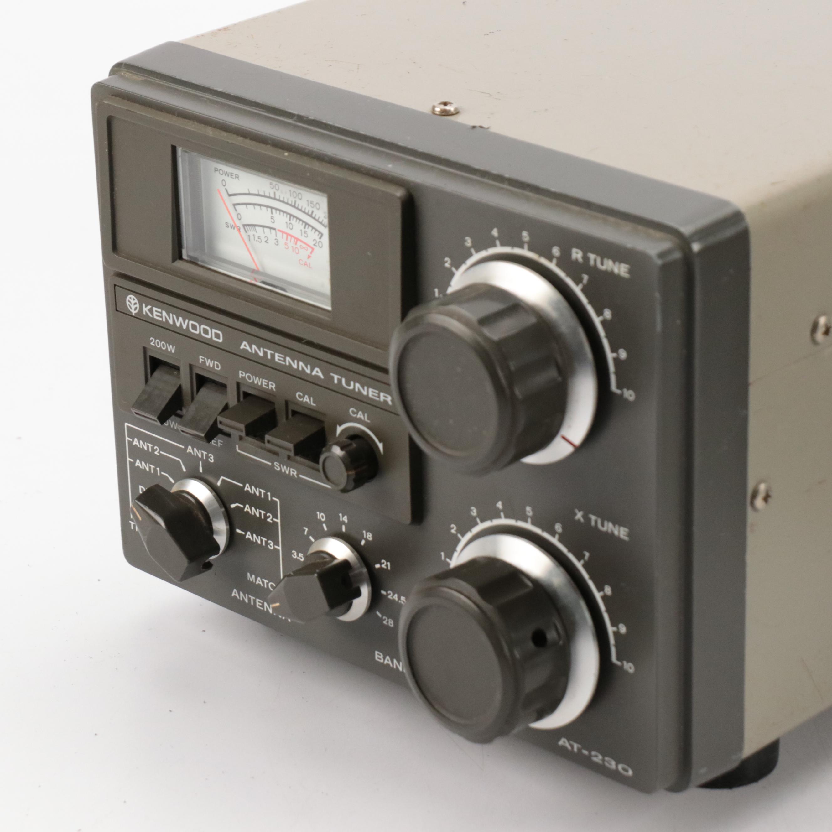 Kenwood Antenna Tuner, Remote VFO, Transceiver and Drake Microphone