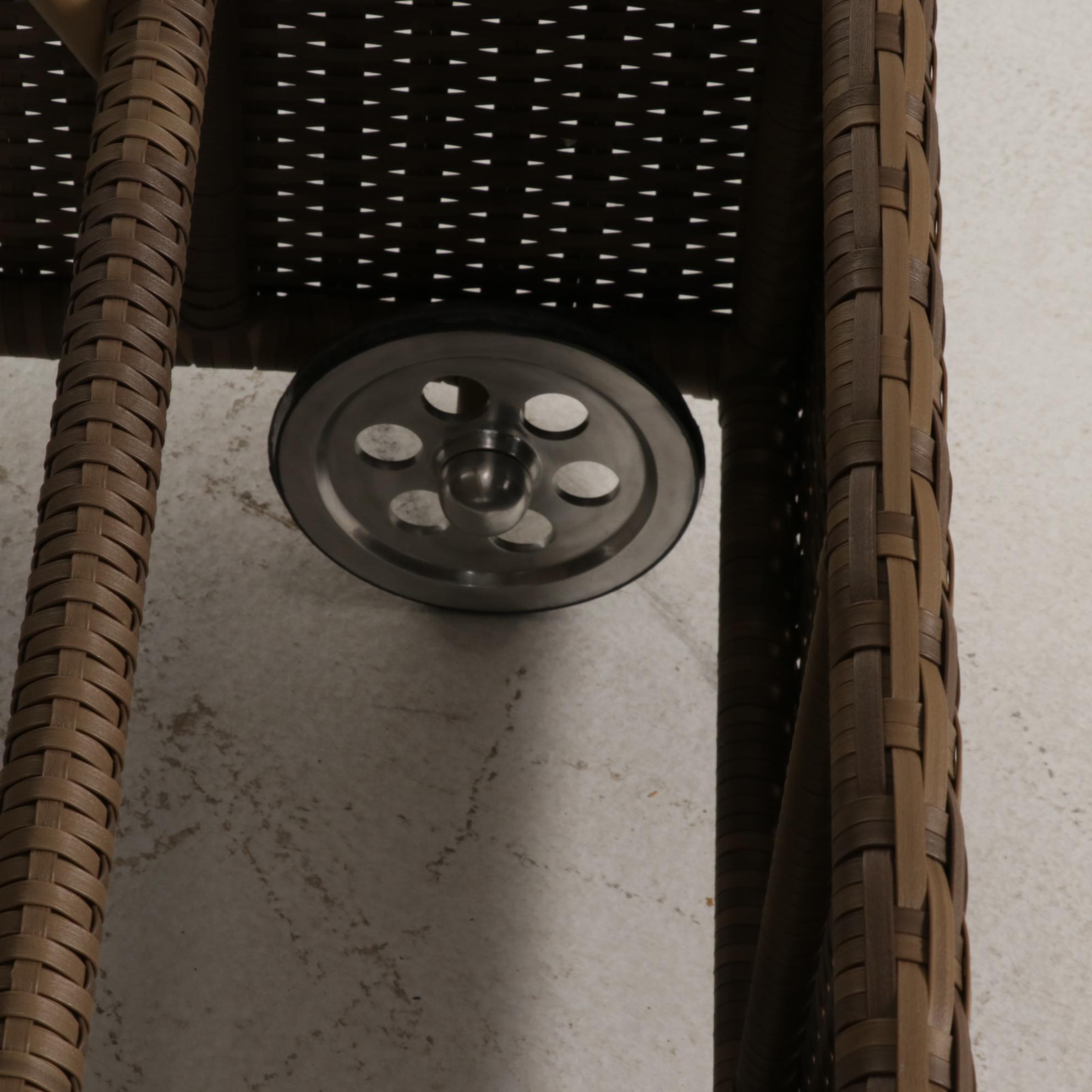 Woodard Contemporary Resin Wicker Two-Wheeled Platform Chaise Lounge