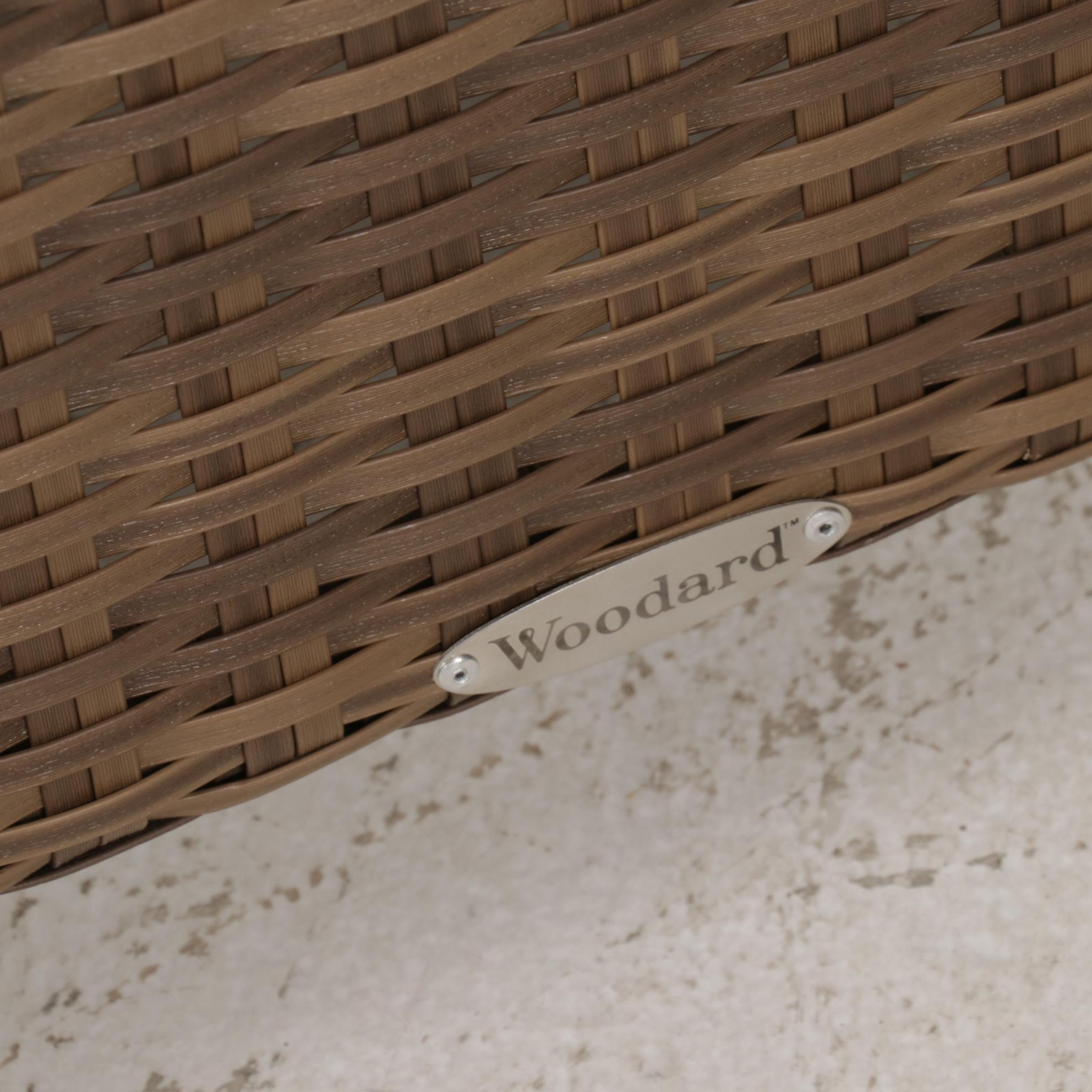 Woodard Contemporary Resin Wicker Two-Wheeled Platform Chaise Lounge