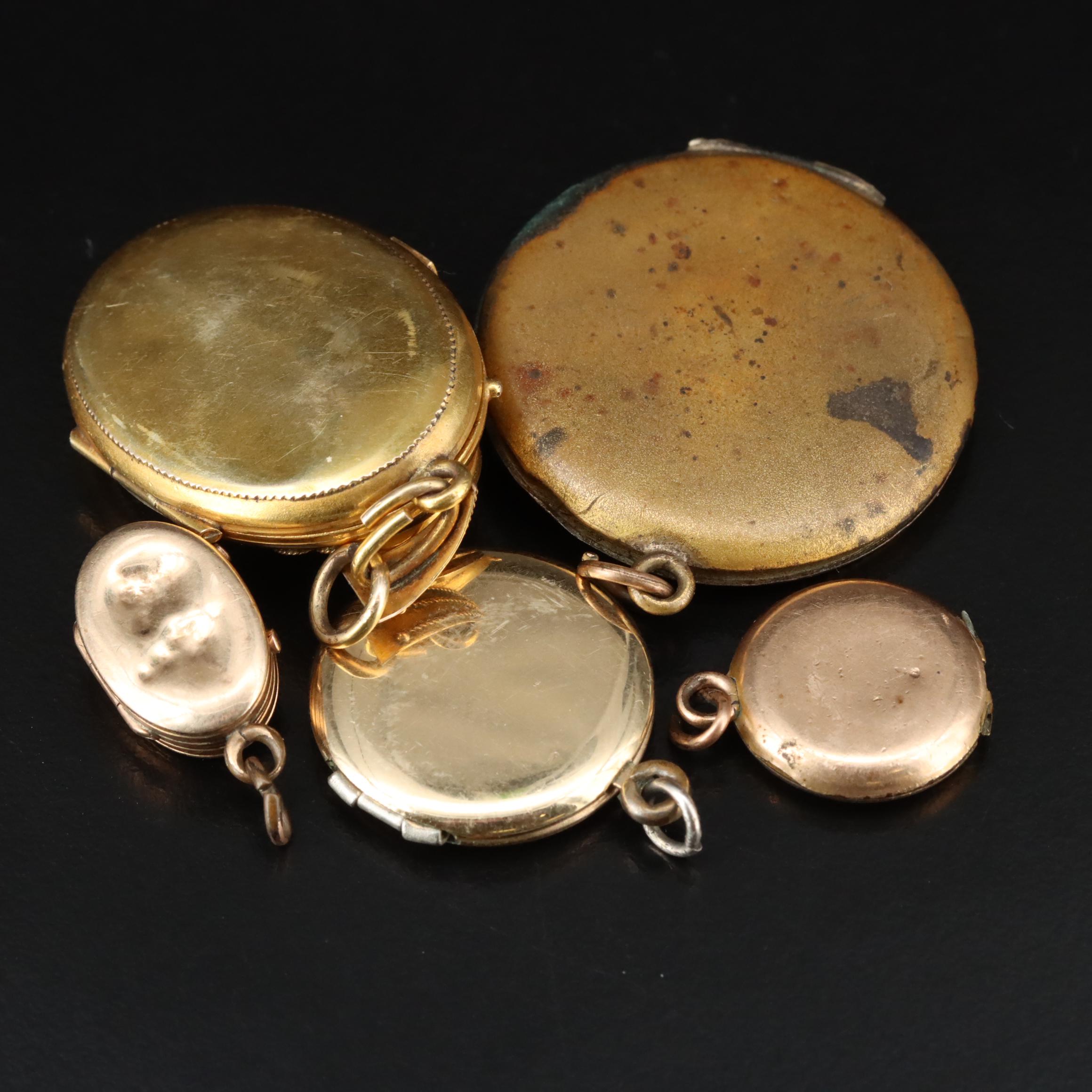 Antique 10K Seed Pearl and Garnet Lockets Featured in Vintage Jewelry