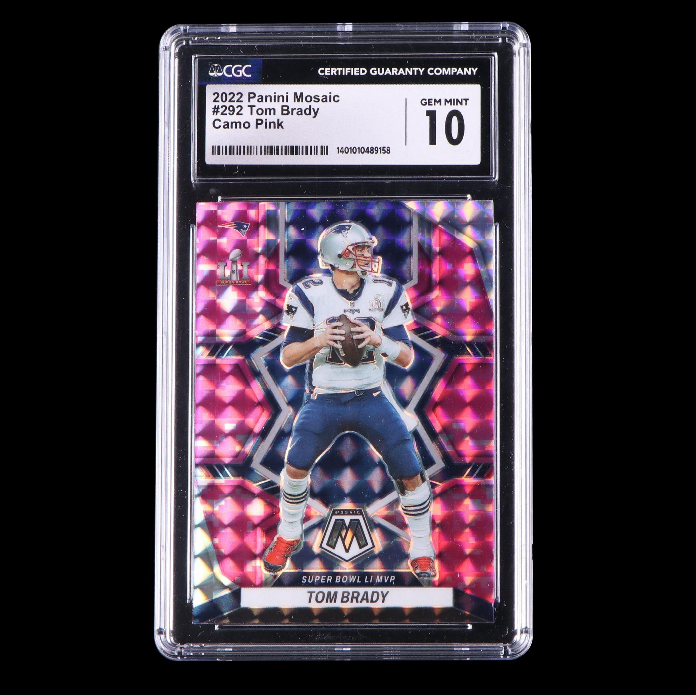 2022 Panini Mosaic Tom Brady Camo Pink Graded CGC 10 Football Card
