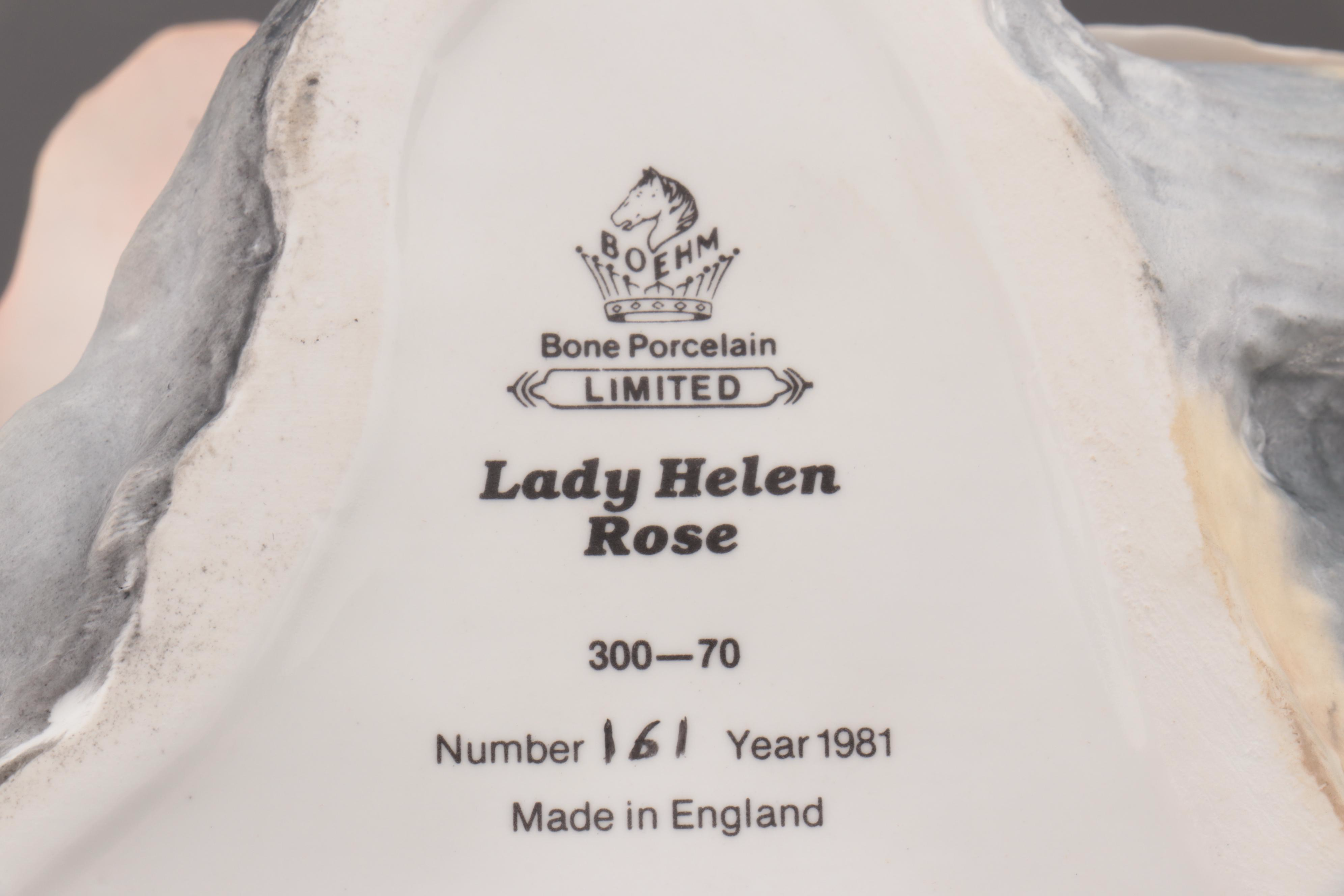 Boehm Limited Edition "Lady Helen Rose" Bone Porcelain Figurine, 1981