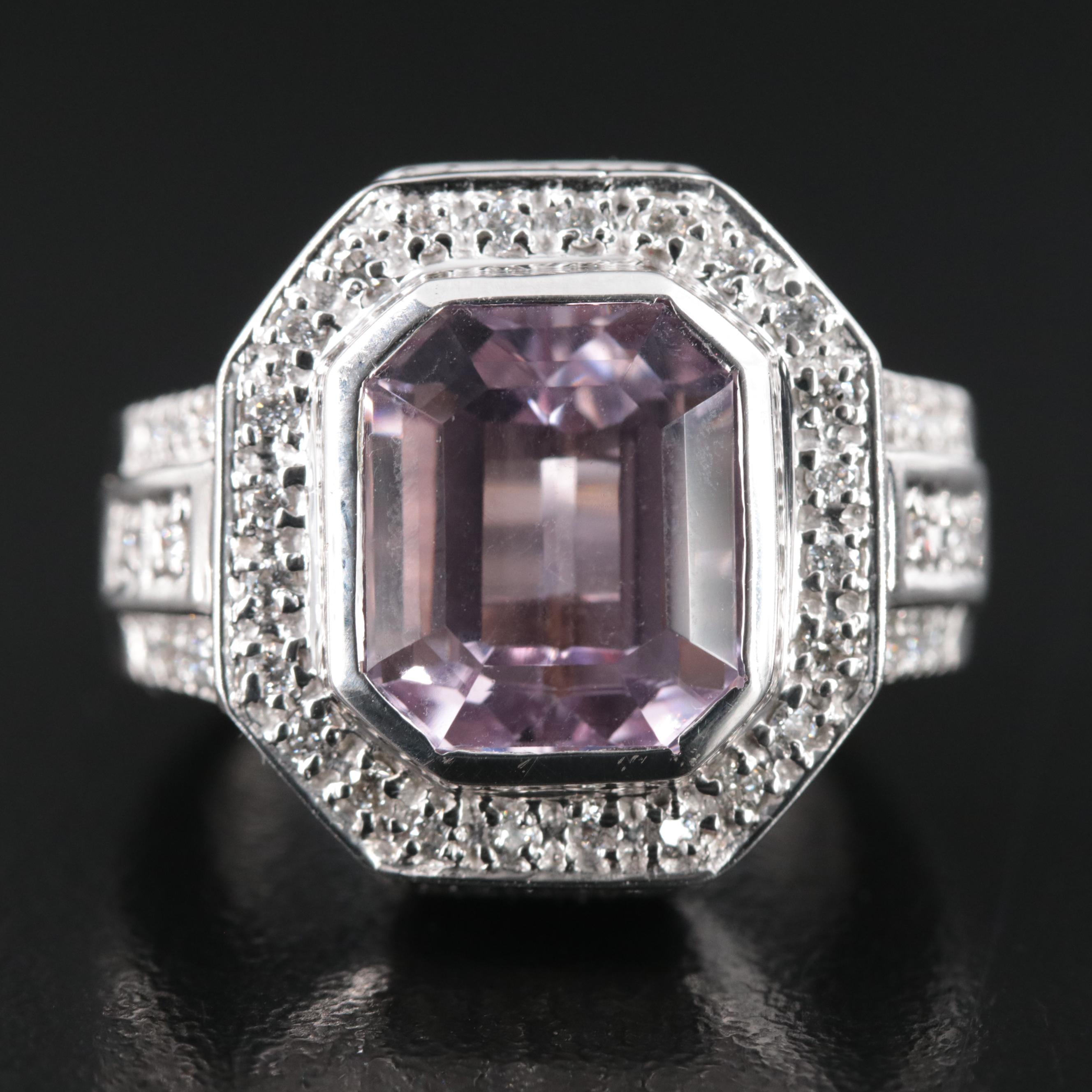 Sonia Bitton 14K Kunzite and Diamond Ring