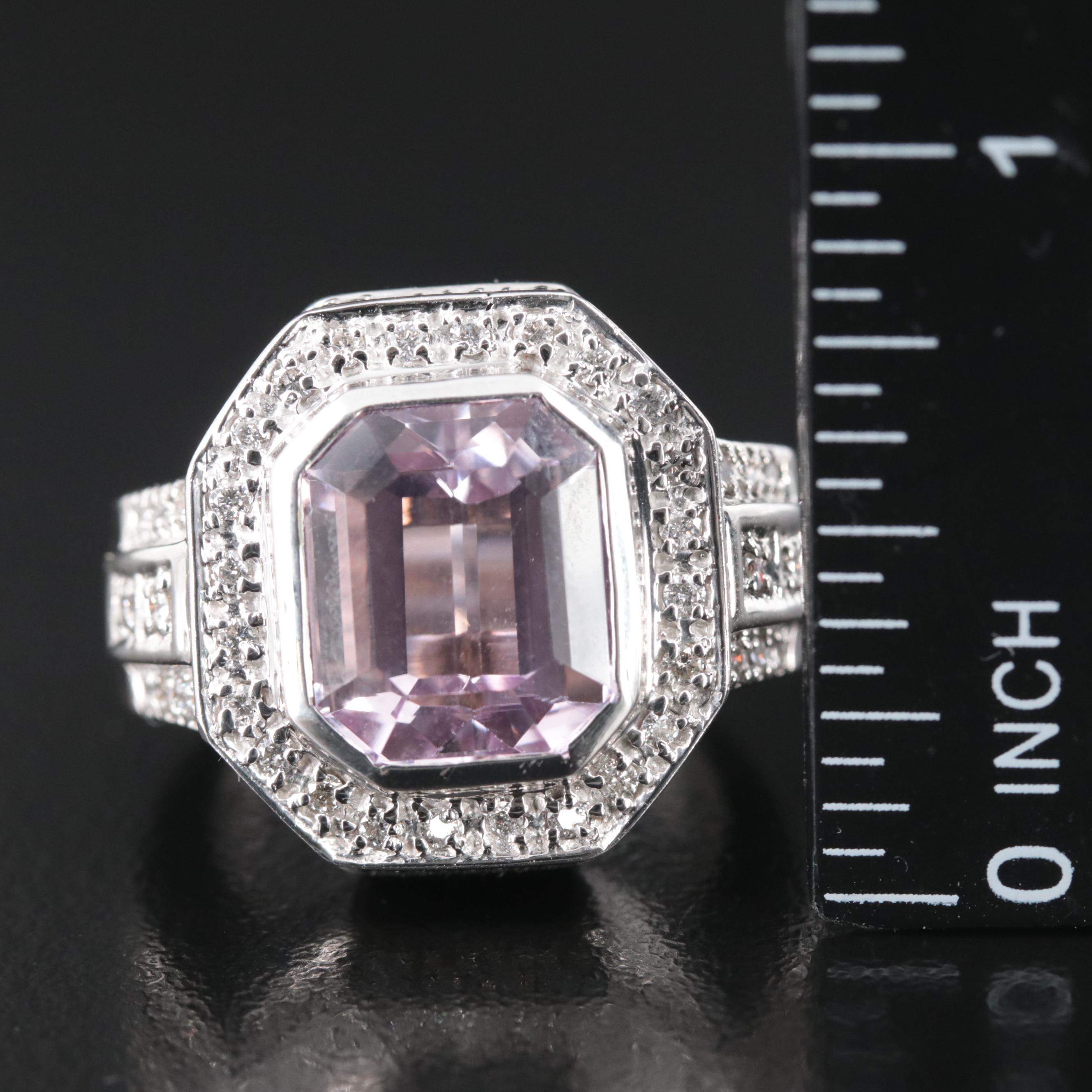 Sonia Bitton 14K Kunzite and Diamond Ring