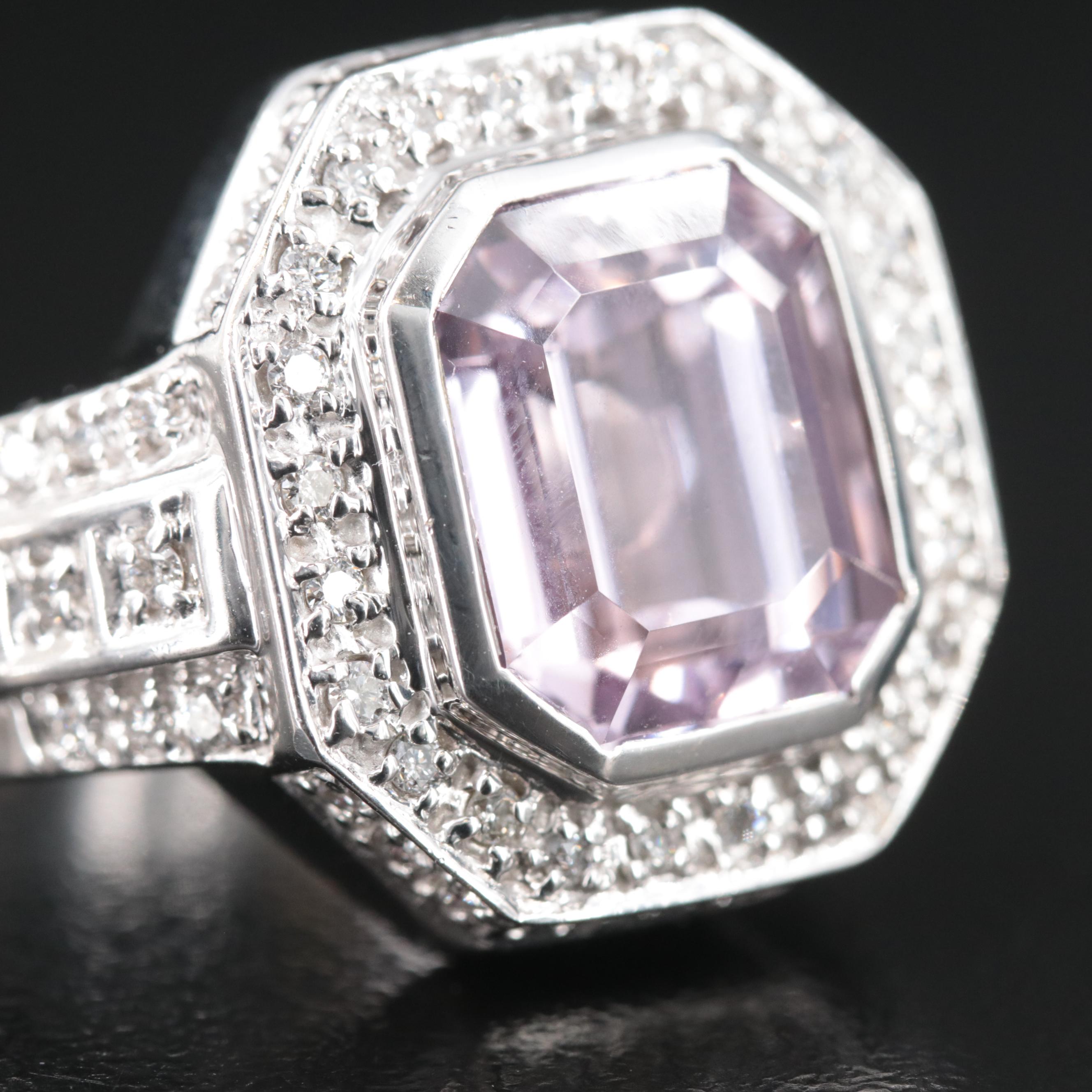 Sonia Bitton 14K Kunzite and Diamond Ring