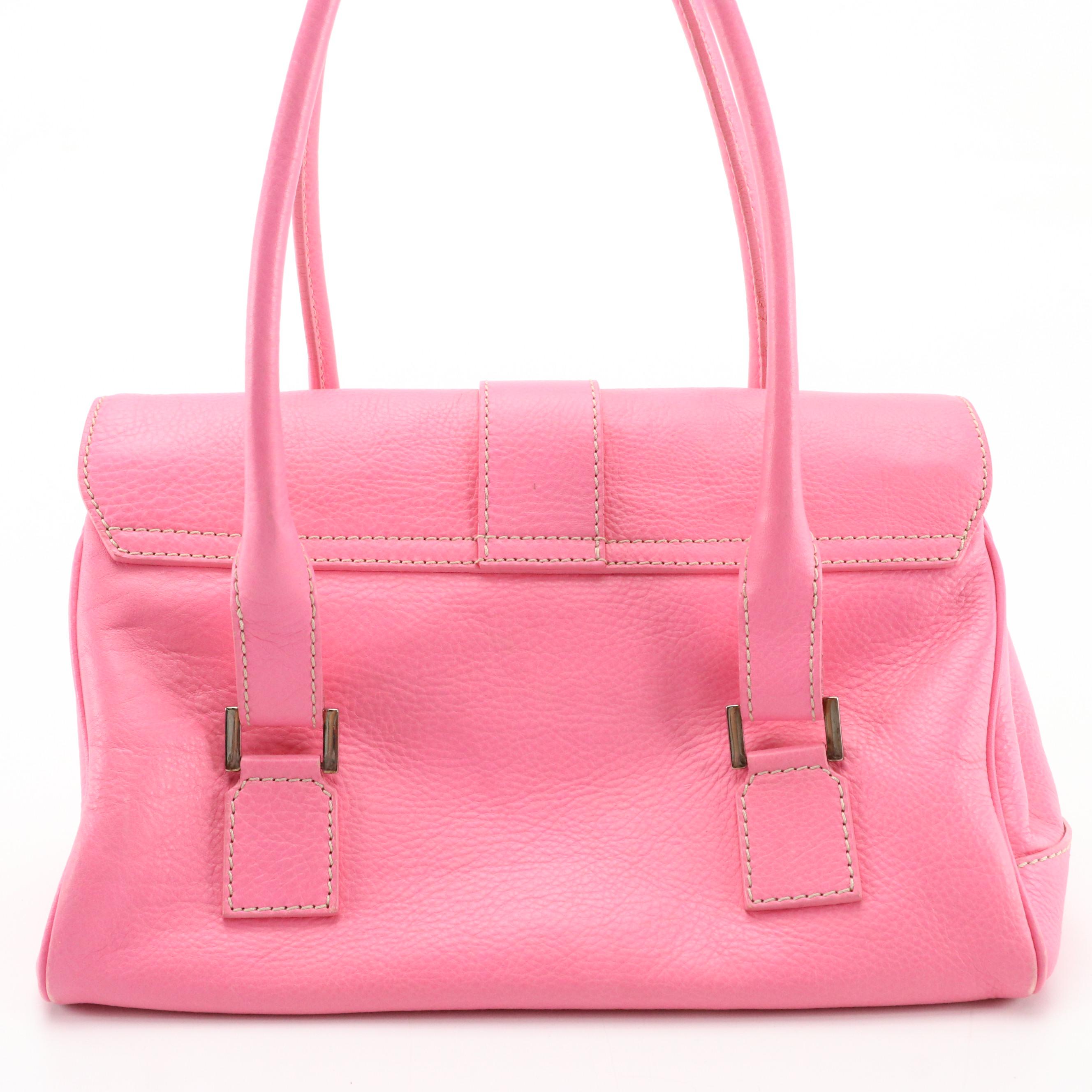 Isabella Fiore Beaded Woven Raffia Handbag and Lambertson-Truex Pink Leather Bag