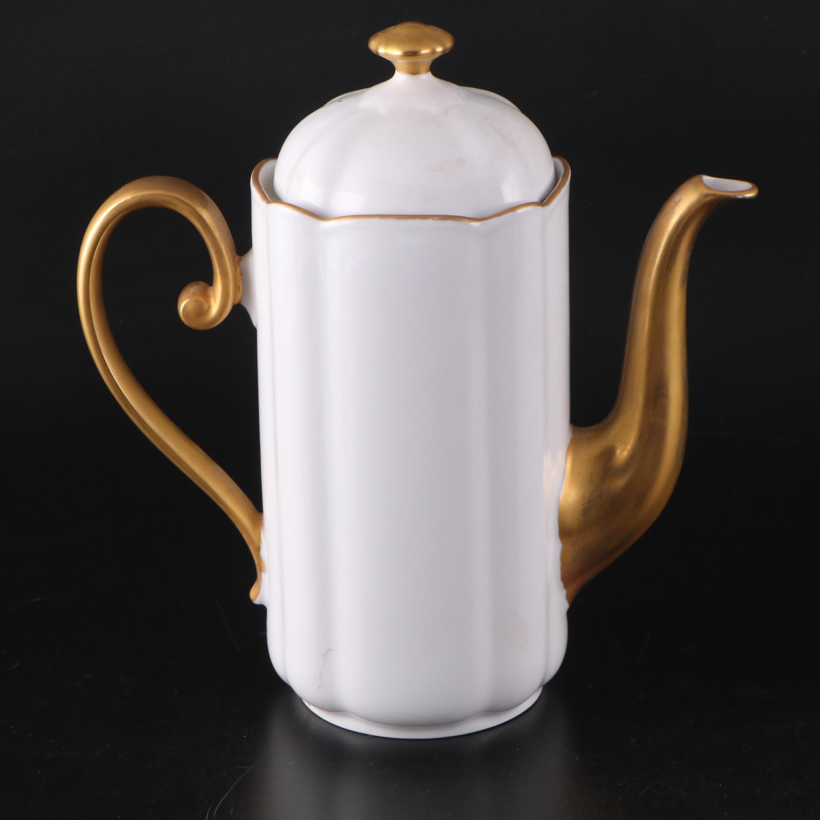 Seltmann "Gloria" Gilt Porcelain Coffee Service with Other Porcelain Table Décor