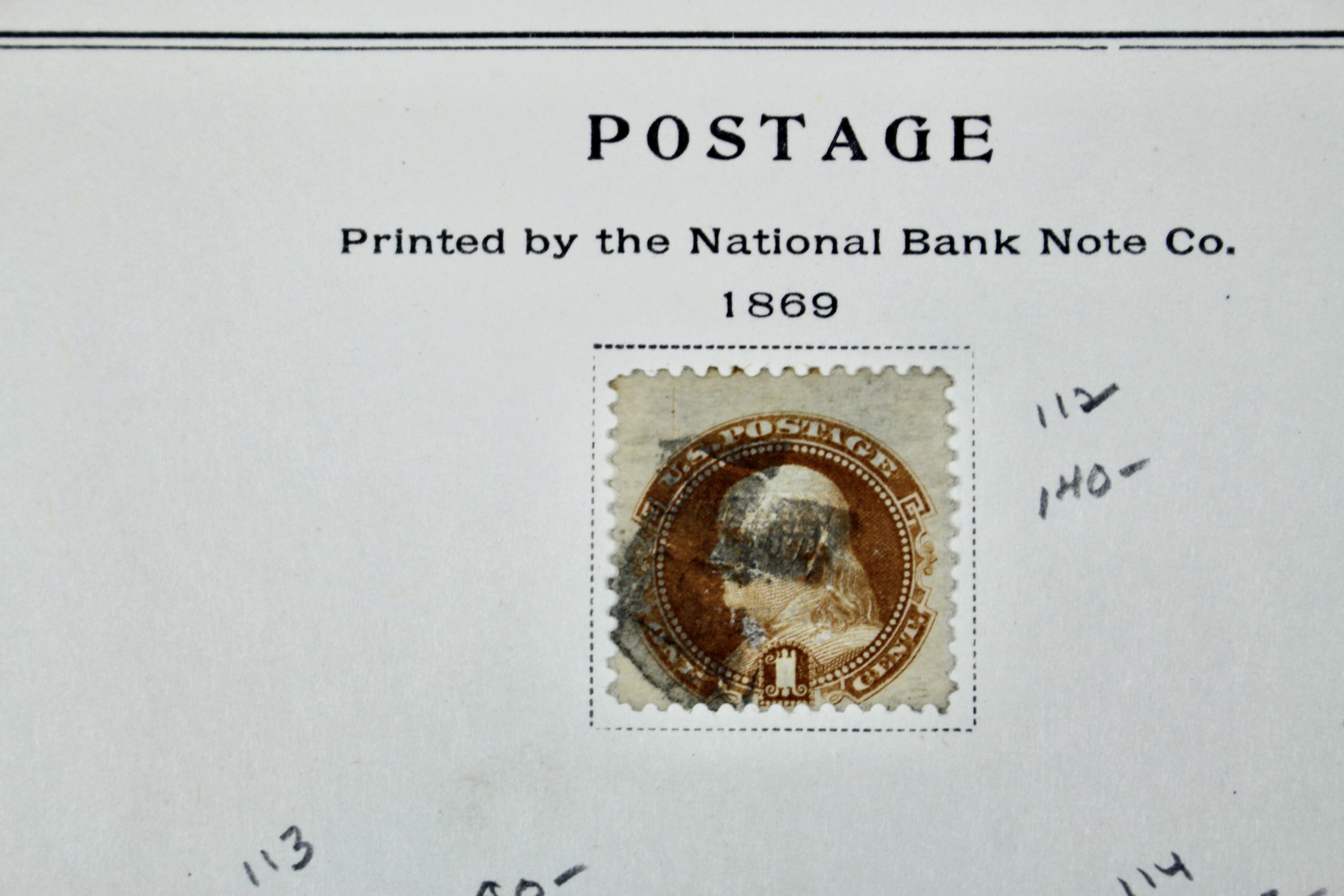 Eight Different Used 1869 Pictorial Postage Stamps