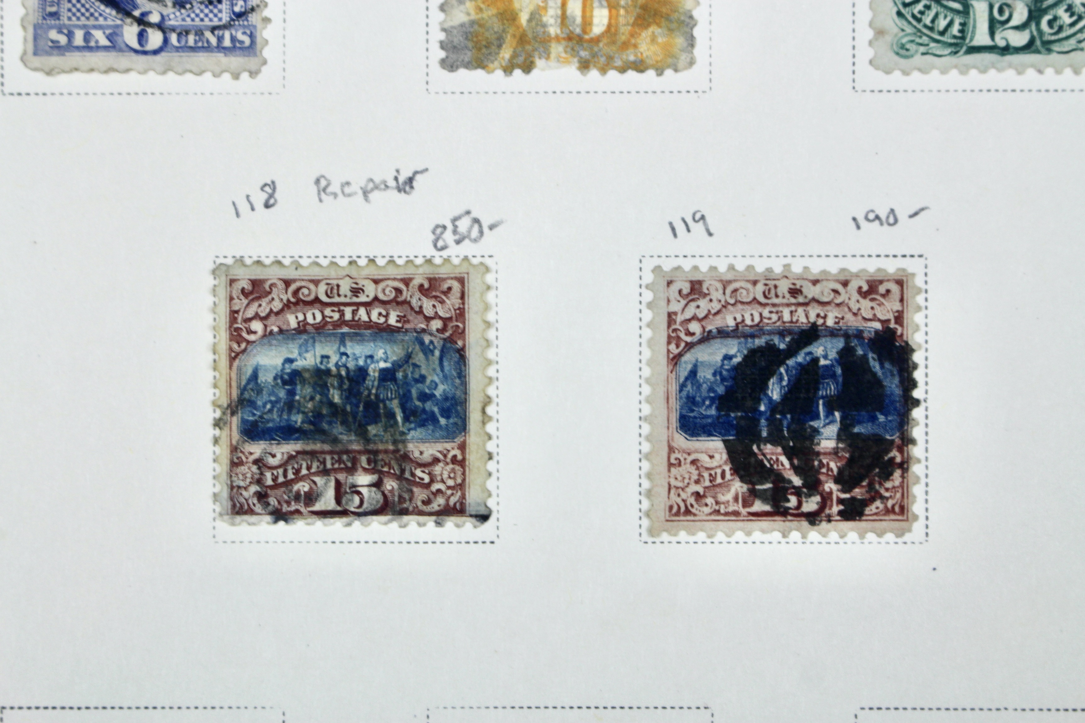 Eight Different Used 1869 Pictorial Postage Stamps