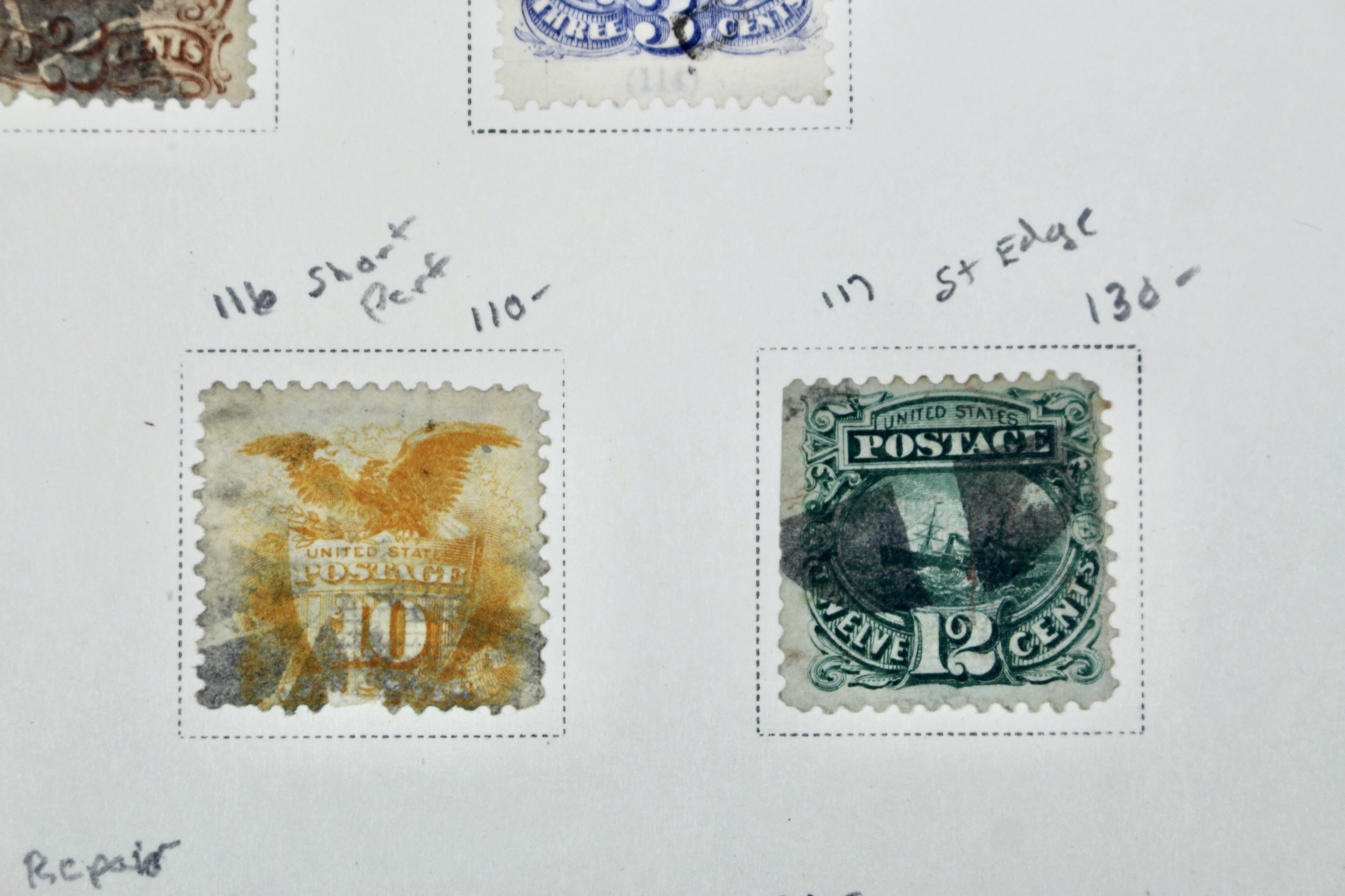 Eight Different Used 1869 Pictorial Postage Stamps