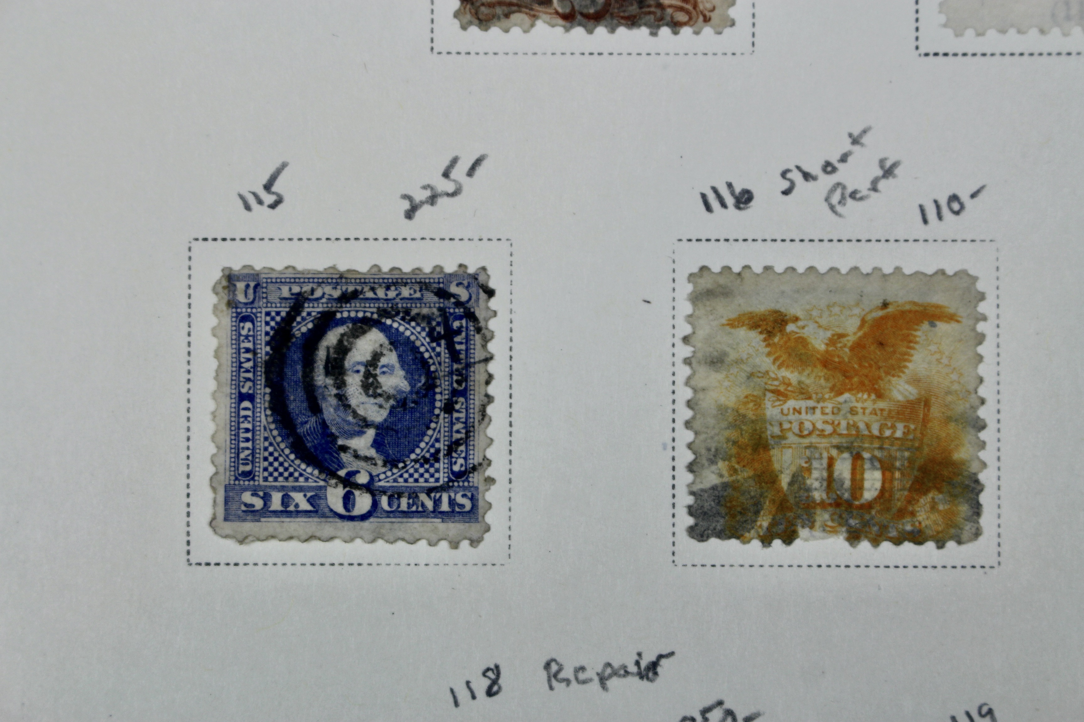 Eight Different Used 1869 Pictorial Postage Stamps