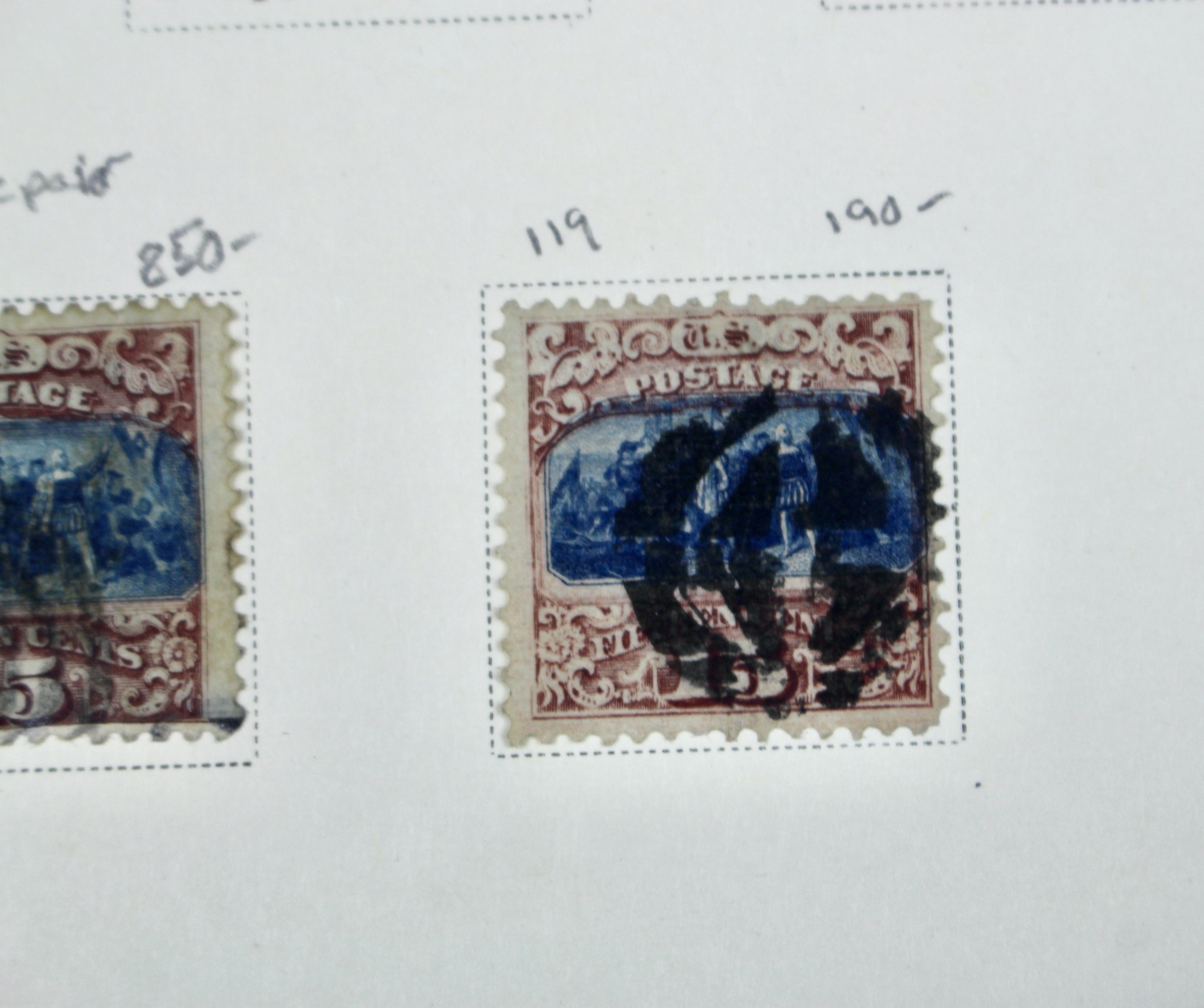 Eight Different Used 1869 Pictorial Postage Stamps