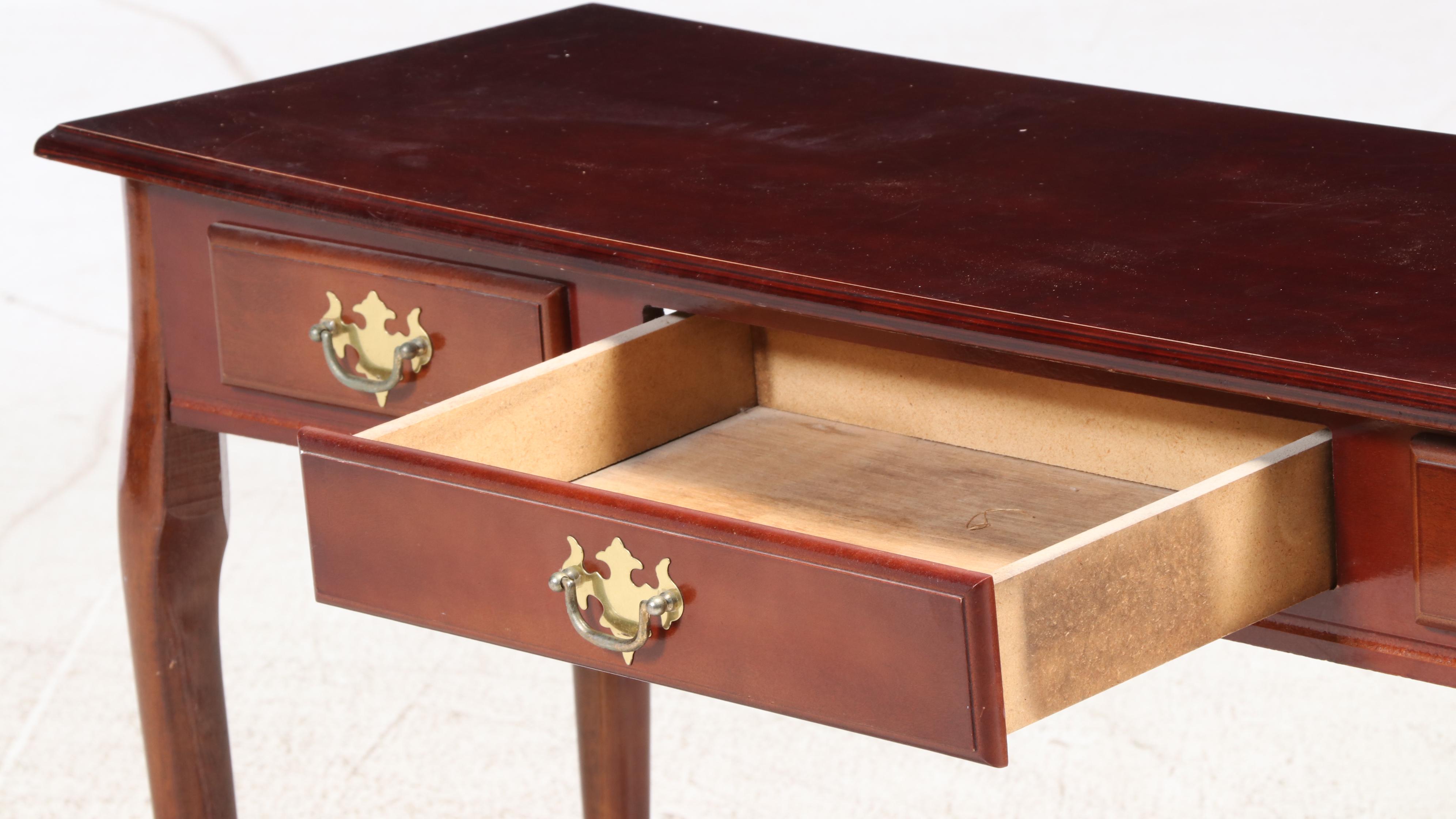 Queen Anne Style Three-Drawer Sofa Table