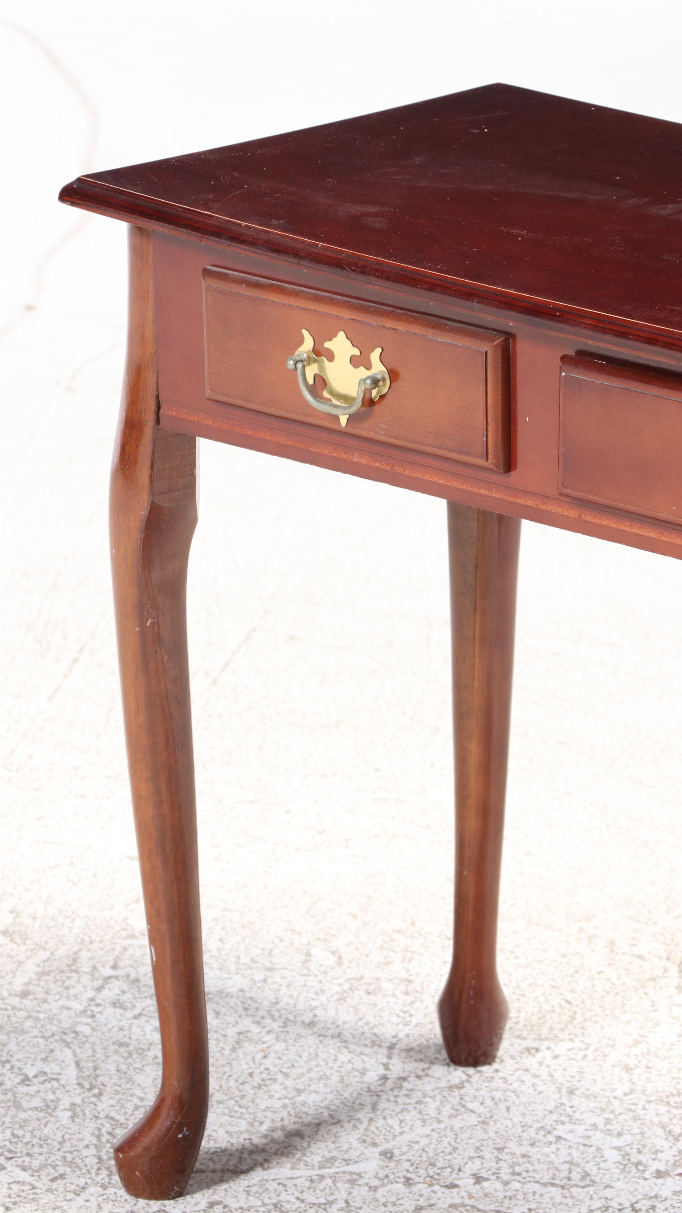 Queen Anne Style Three-Drawer Sofa Table