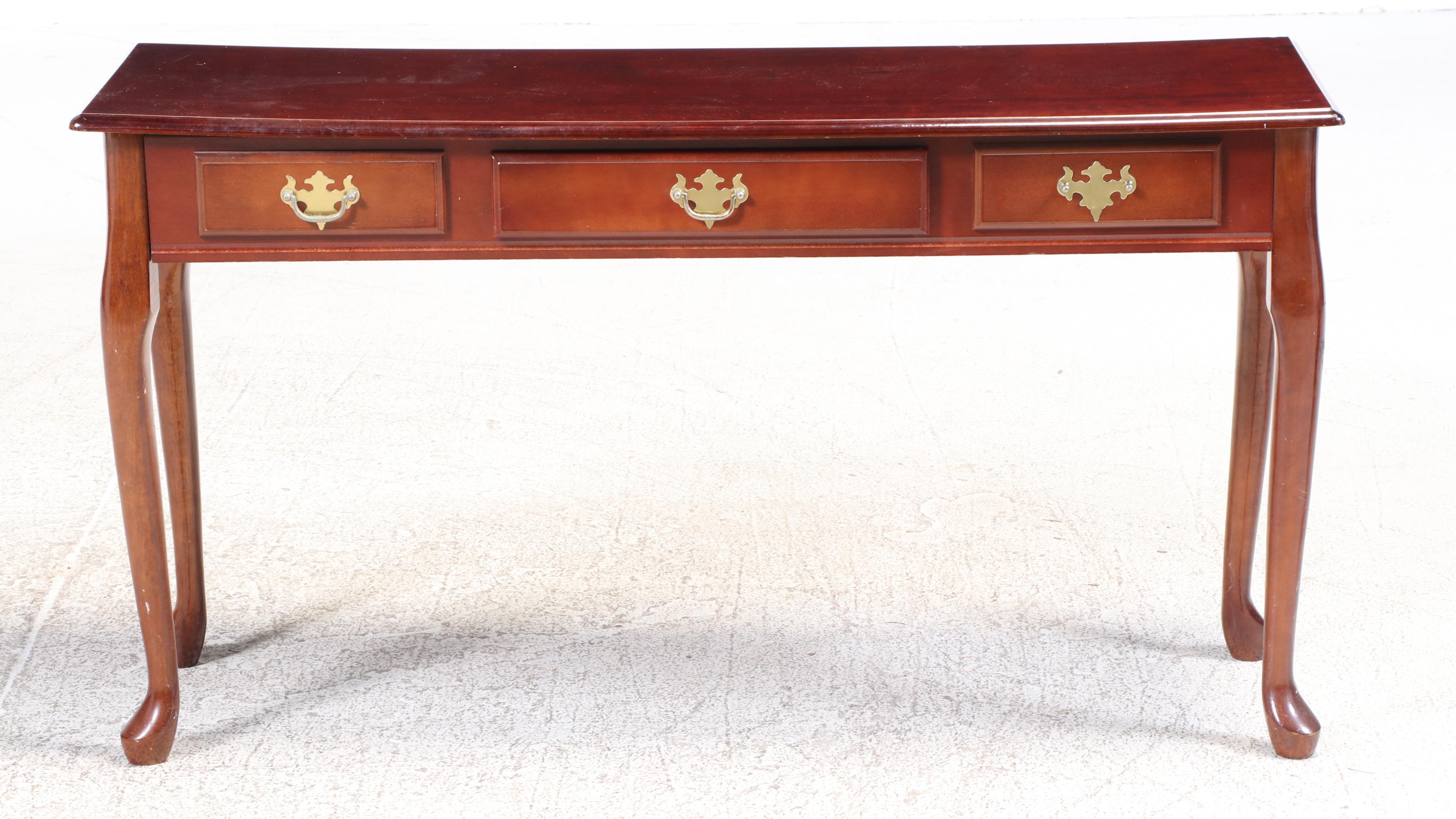 Queen Anne Style Three-Drawer Sofa Table