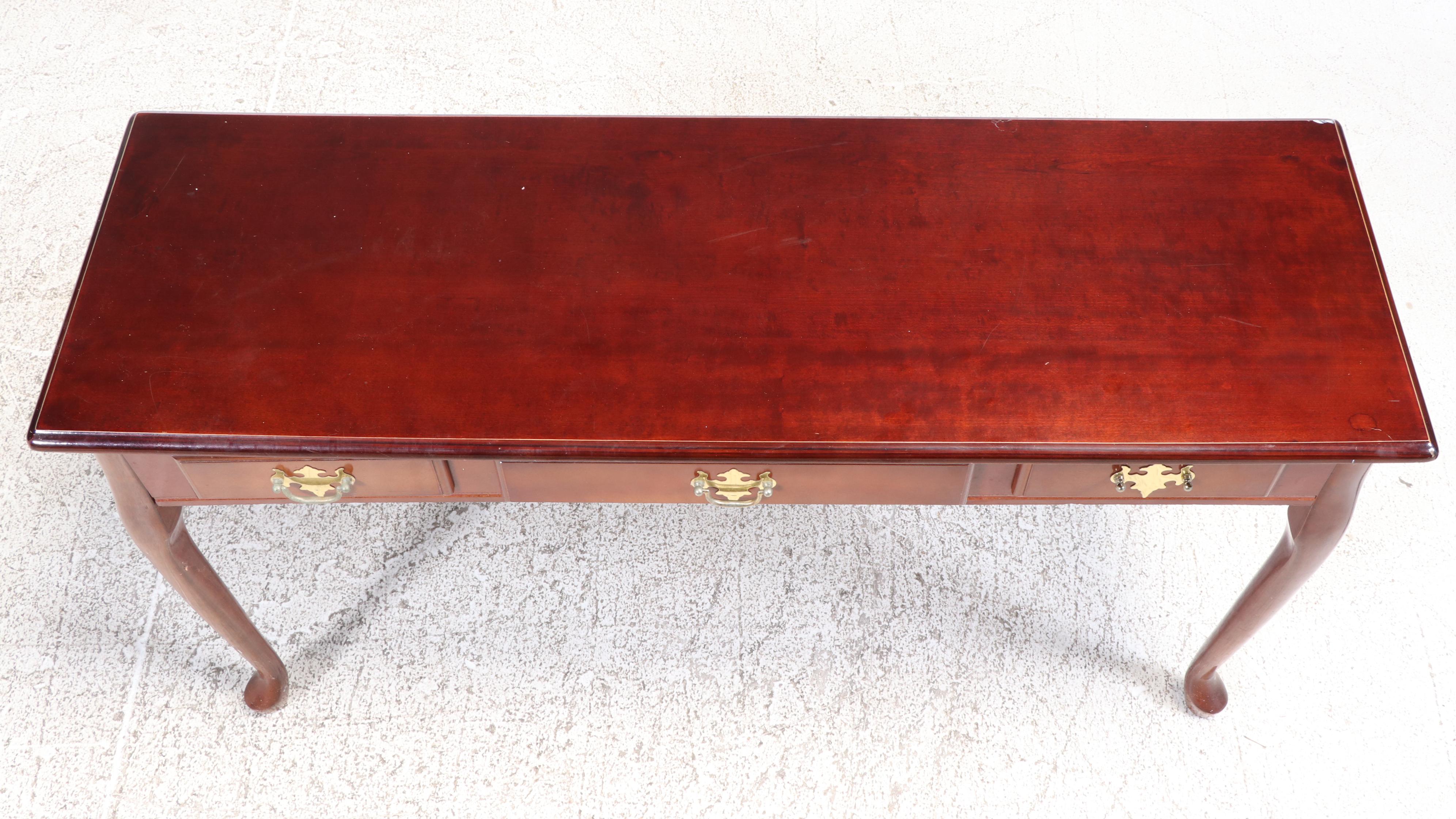Queen Anne Style Three-Drawer Sofa Table