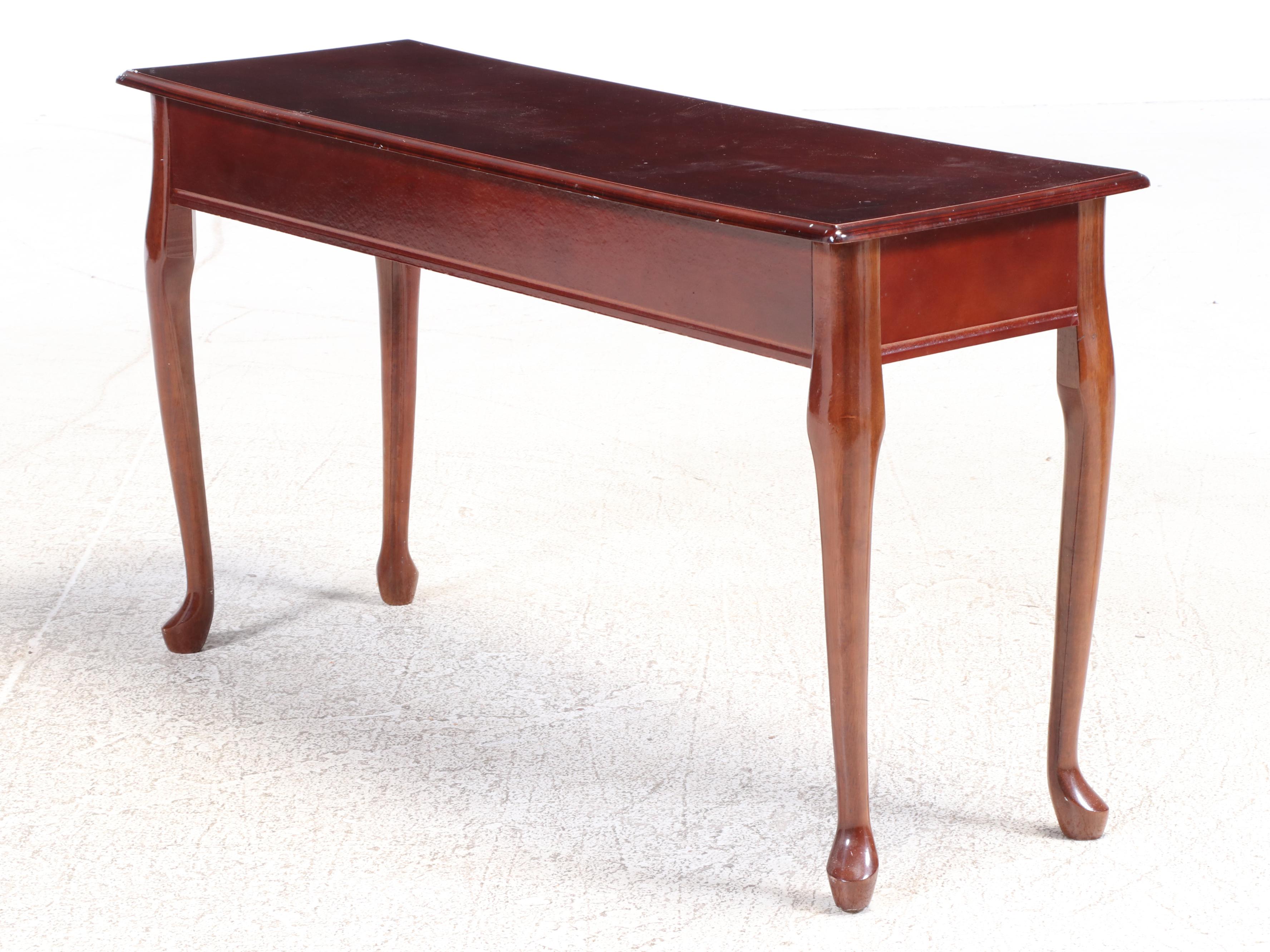 Queen Anne Style Three-Drawer Sofa Table