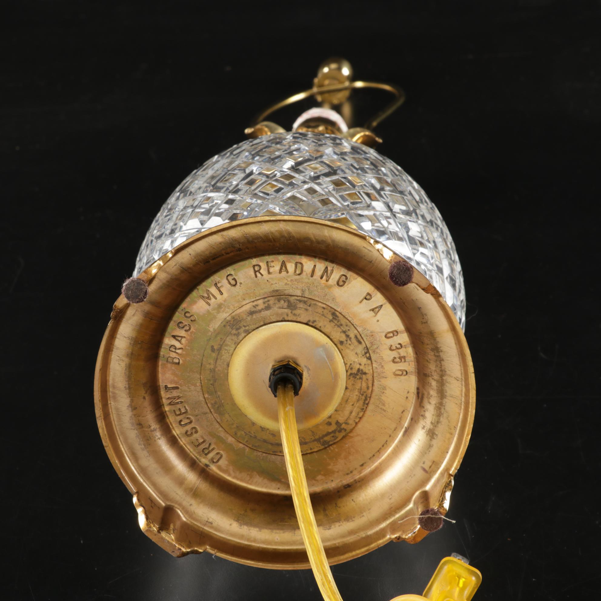 Waterford Hospitality Collection Cut Crystal and Brass Pineapple Table Lamp