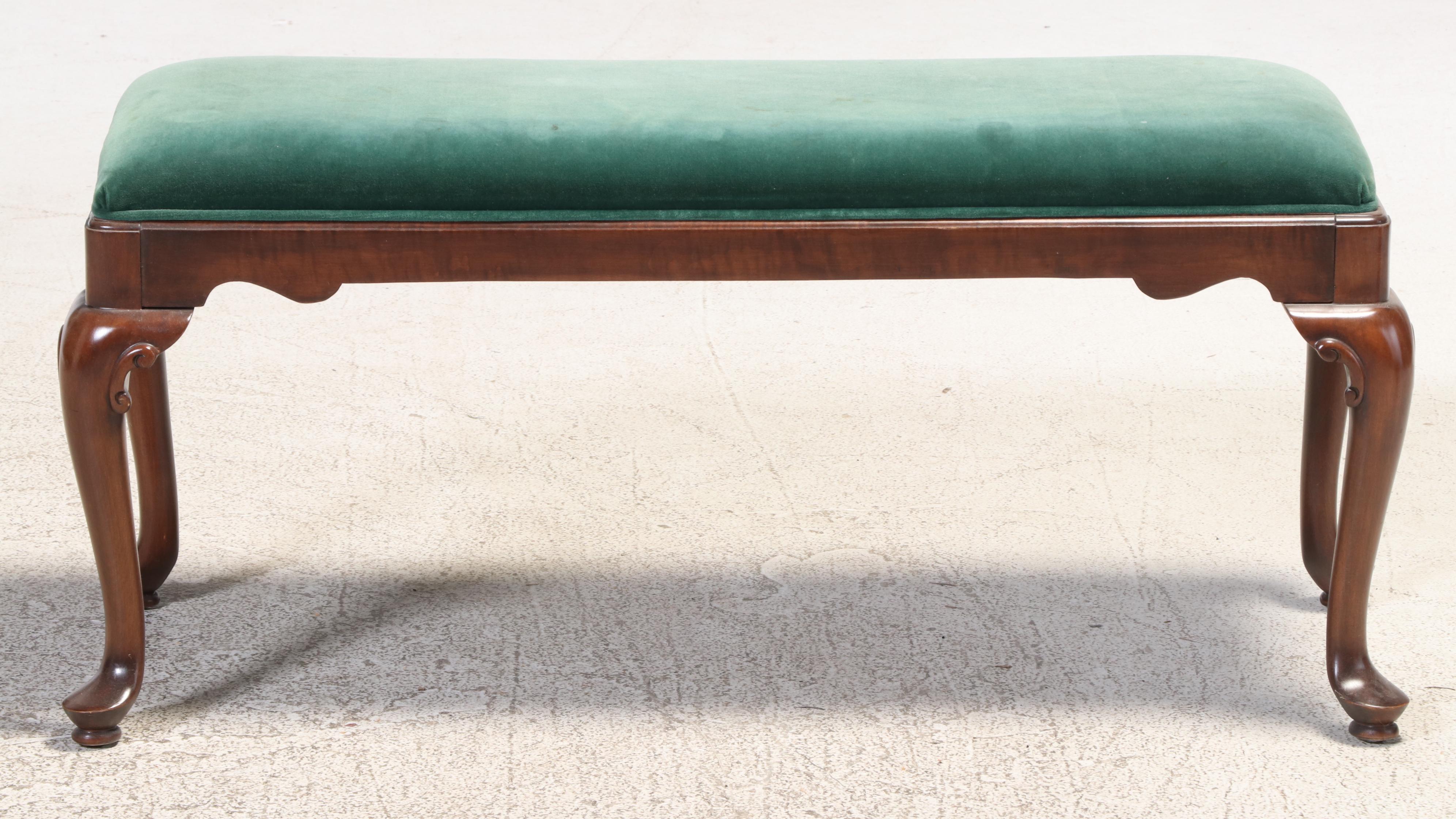 Queen Anne Style Console Table with Upholstered Bench, Incl. Ethan Allen